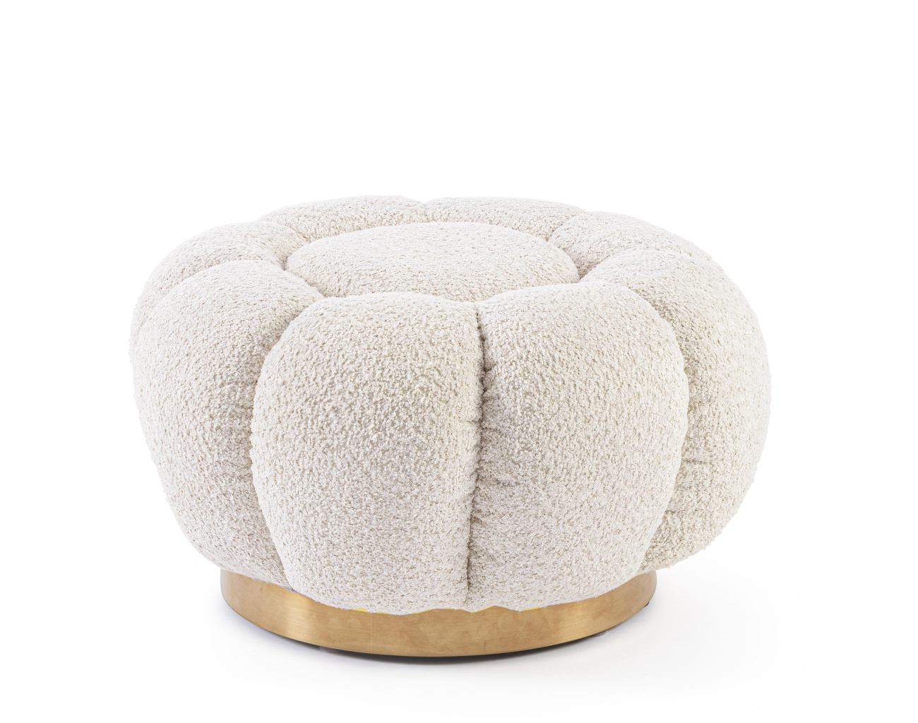 Pouf Florel aus Boucle-Stoff, Natur Pouf Florel aus Boucle-Stoff, Natur