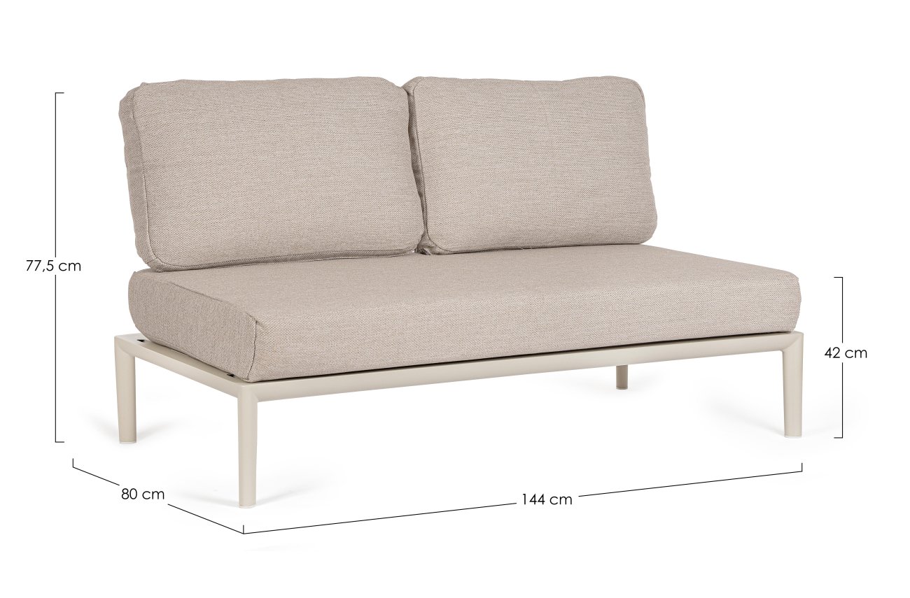 Gartenmodulsofa Gerald aus Aluminium Einzel-Element, Pelikan