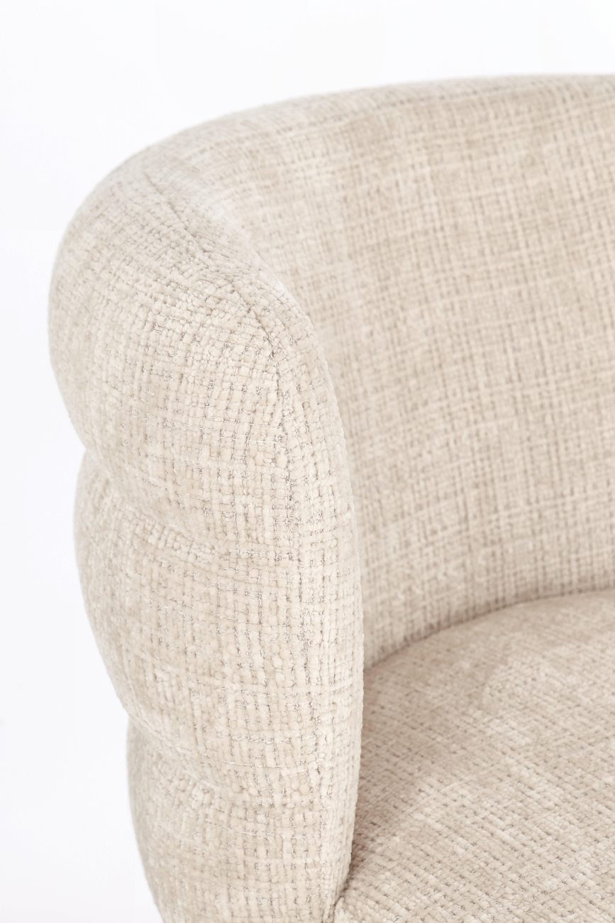 Esszimmerstuhl Ilma aus Stoff, Beige