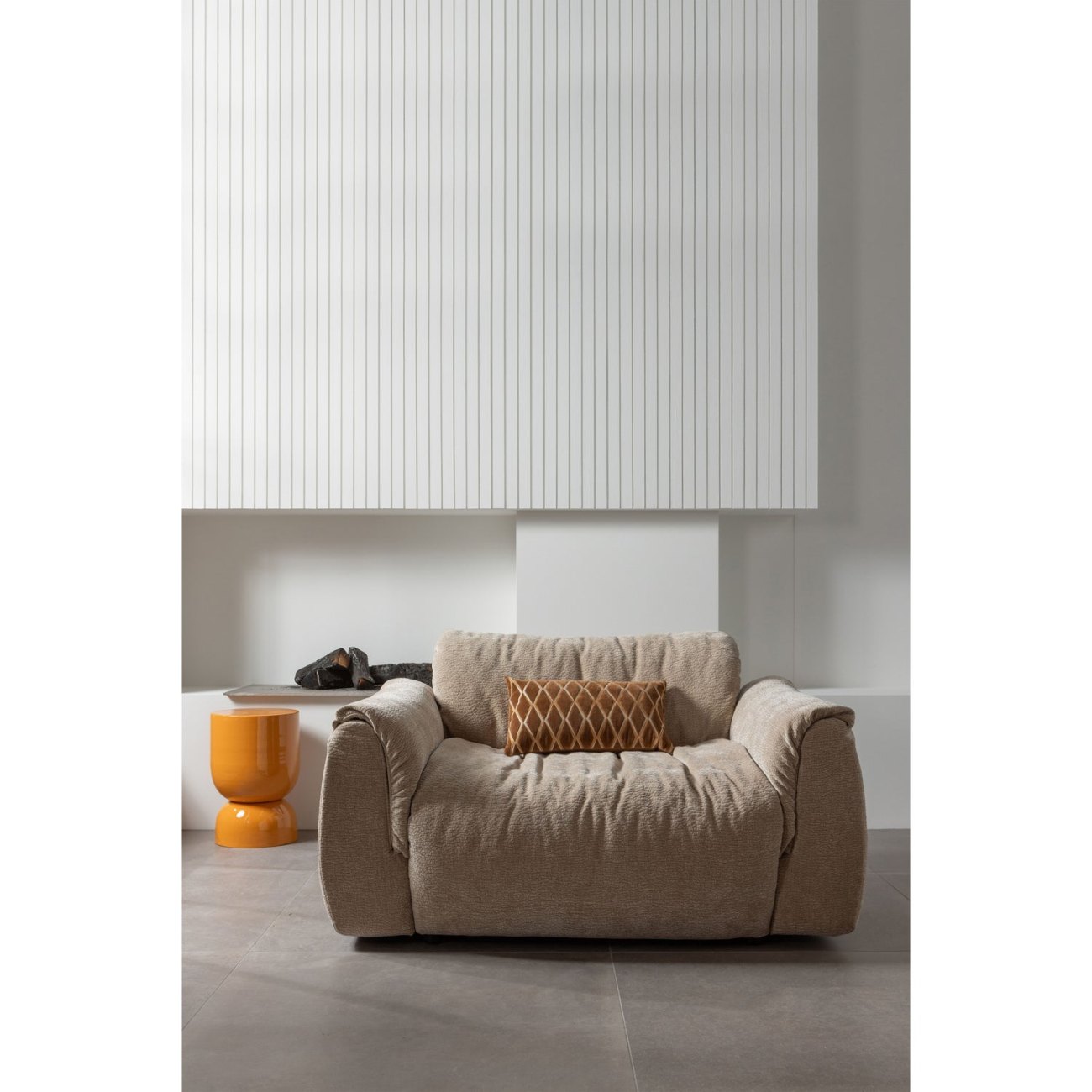 Big-Sessel Baggy aus 3D-Chenille-Stoff, Sand