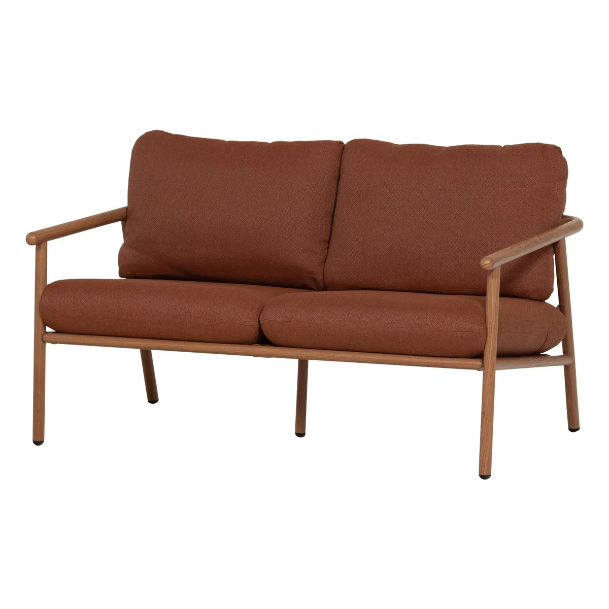 2-Sitzer Gartensofa Cavero - Aluminium Natur, Olefin-Bezug Terrakotta