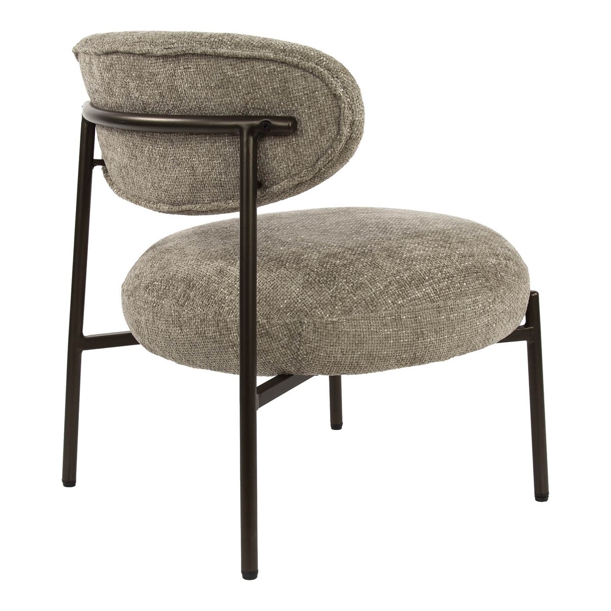 Sessel Velcira Rund, Webstoff weich gepolstert, modern, sandfarben, hoher Sitzkomfort
