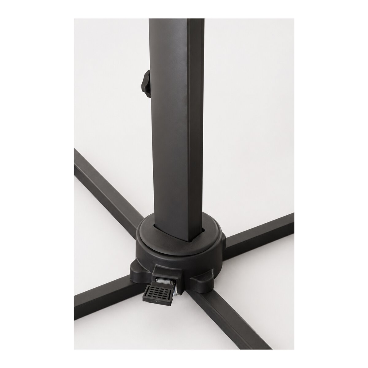 Ampelschirm Porto - Aluminium Anthrazit, Polyester-Stoff Dunkelgrau, 3x4 m