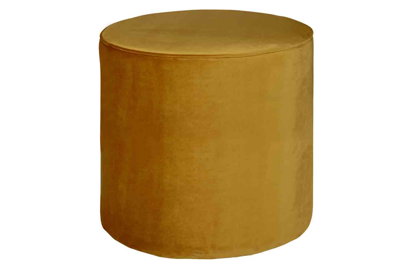 Hocker Sara Samt, Ø 46cm Ocker Hocker Sara Samt, Ø 46cm Ocker