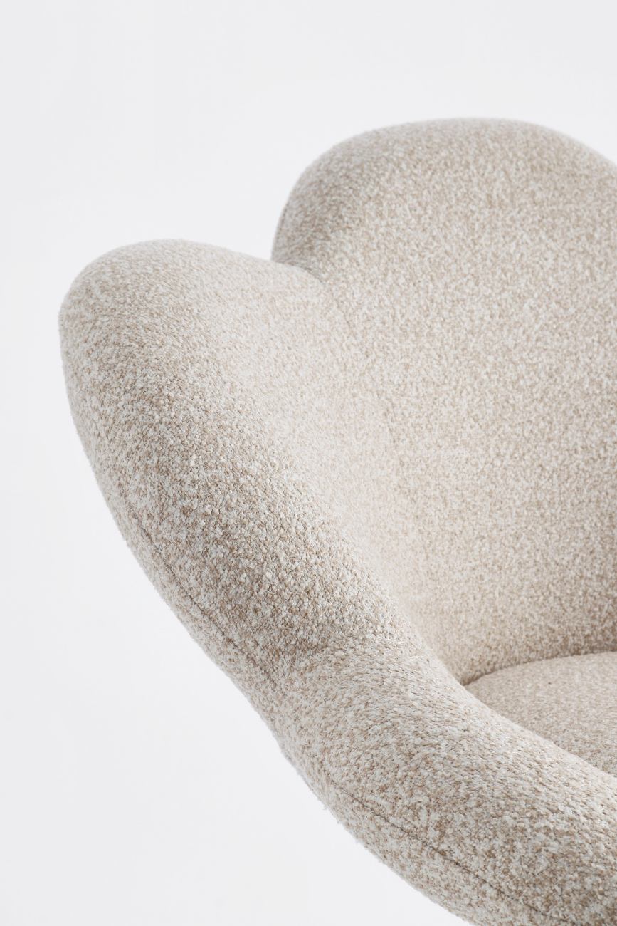 Esszimmerstuhl Fleur 2er-Set, Chrome / Beige