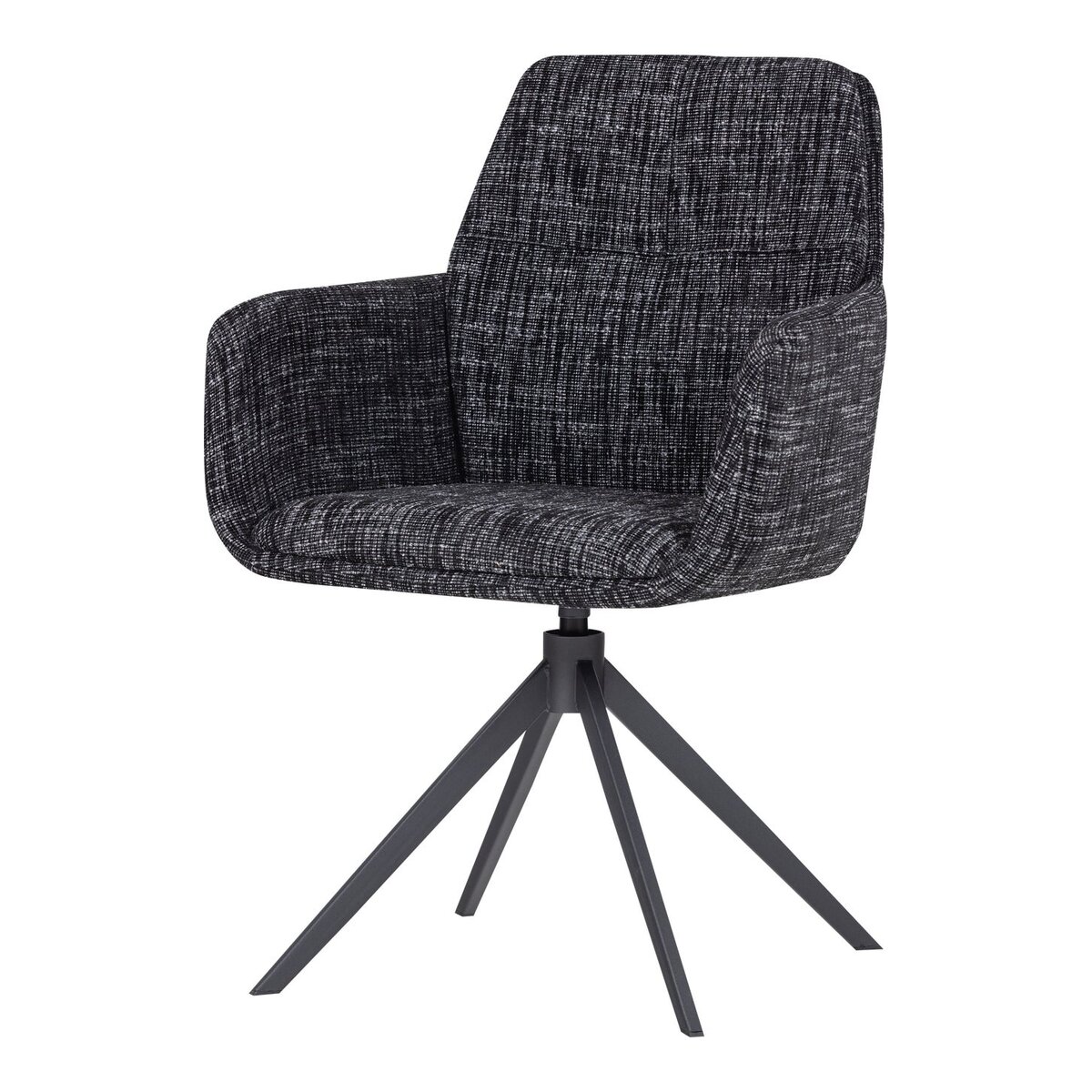 Armlehnstuhl Grant - Melange-Stoff Schwarz