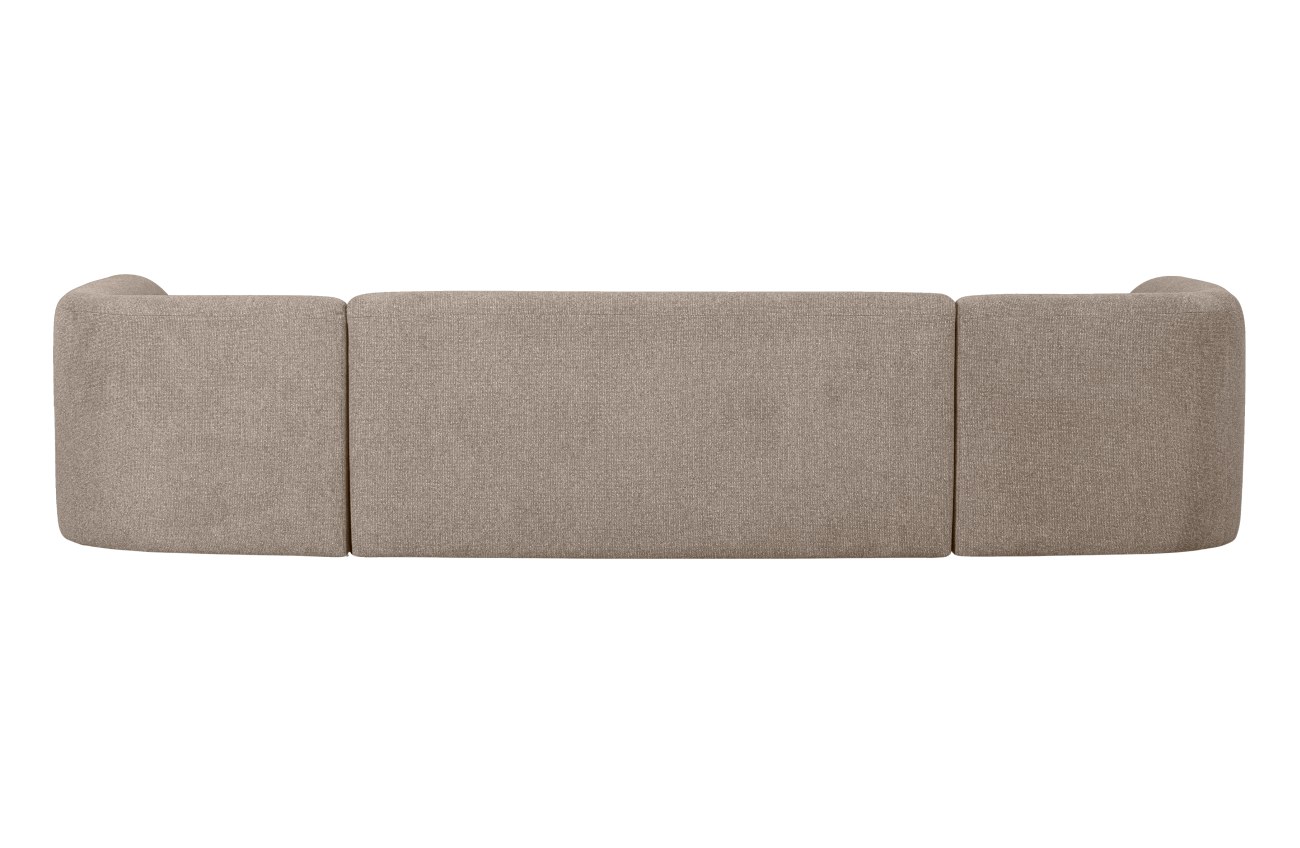 Das Sofa Sloping in U-Form überzeugt mit seinem modernen Stil. Gefertigt wurde es aus Melange-Stoff, welcher einen hellbraunen Farbton besitzt. Die Füße besitzen eine schwarze Farbe. Das Sofa besitzt eine Größe von 339x225 cm.