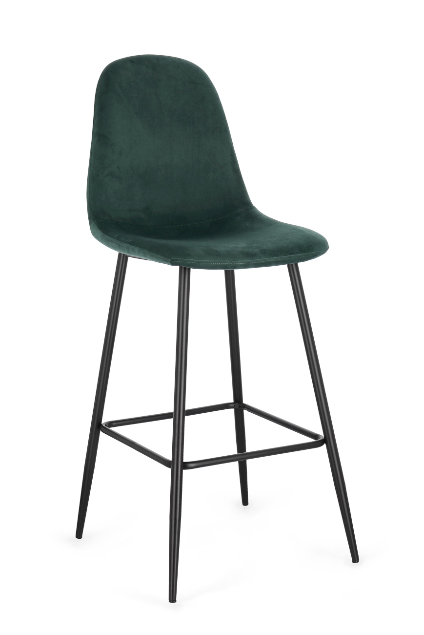 Barhocker New Irelia 2er- Set aus Samt, Dunkelgrün Barhocker New Irelia 2er- Set aus Samt, Dunkelgrün