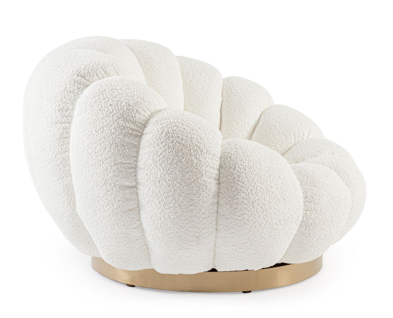 Drehsessel Florel aus Boucle-Stoff, Weiß