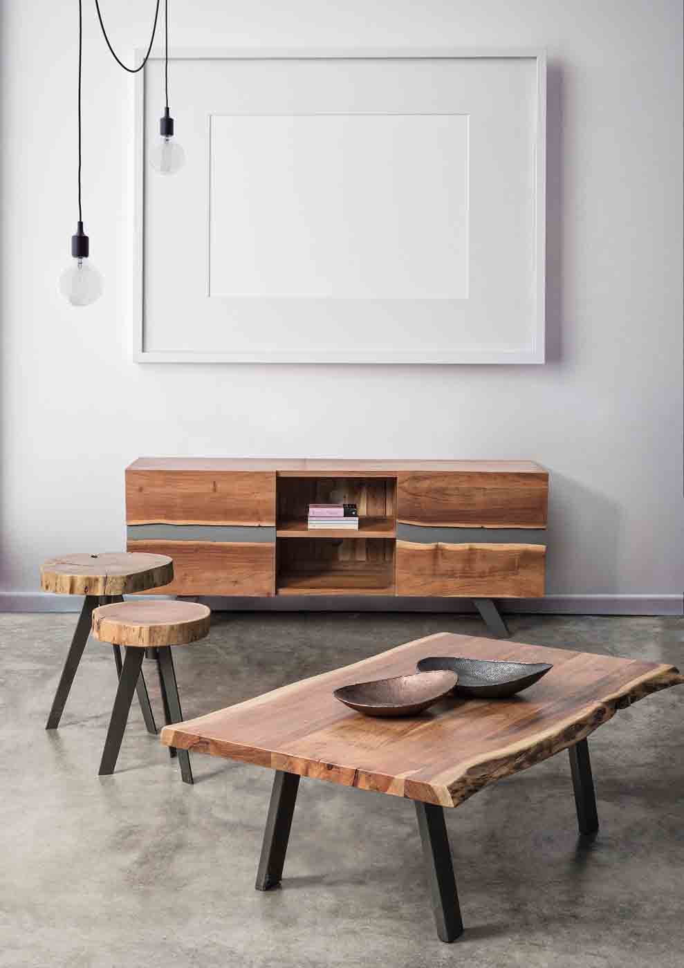 Beistelltisch Aron aus Akazienholz, Quadratisch