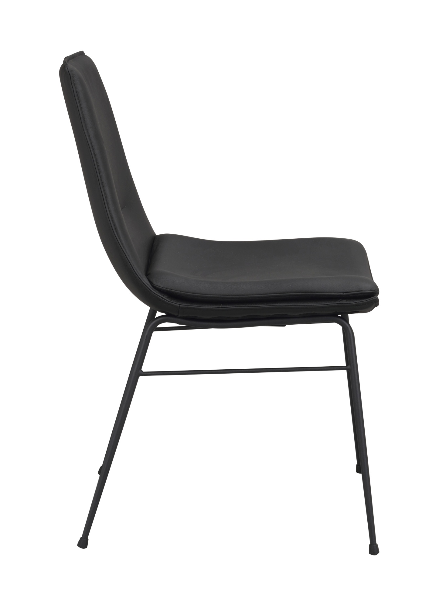 Design trifft Funktion: Stuhl Lowell 2er Set, Leder Schwarz.