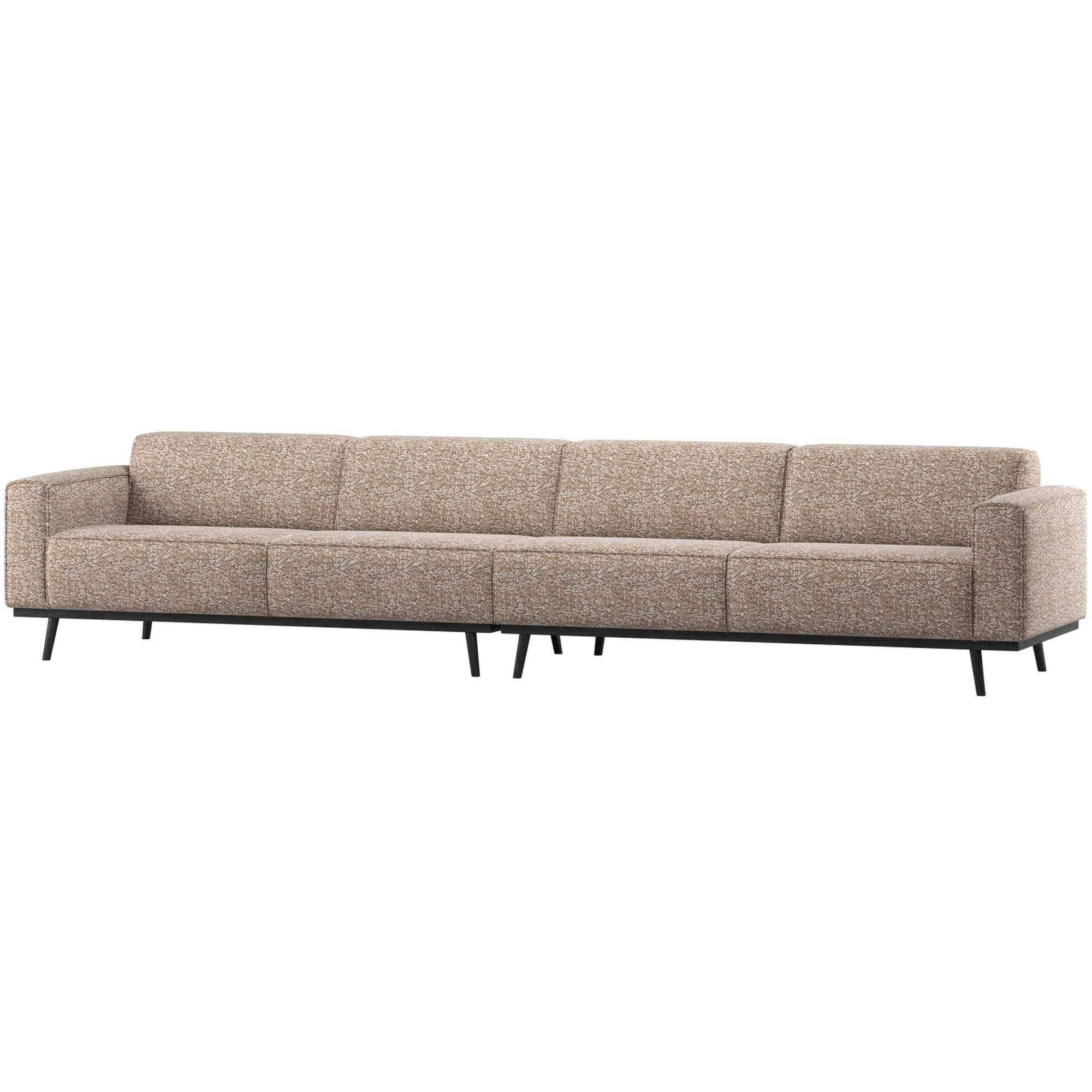 Sofa Statement 6-Sitzer 372 cm - Melange-Stoff, Hellbraun