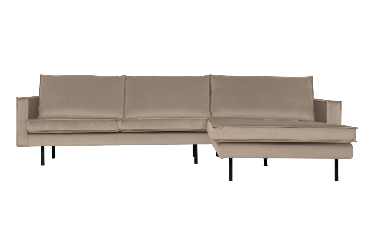 Ecksofa Rodeo Chaiselongue Samt rechts, Kaki Ecksofa Rodeo Chaiselongue Samt rechts, Kaki