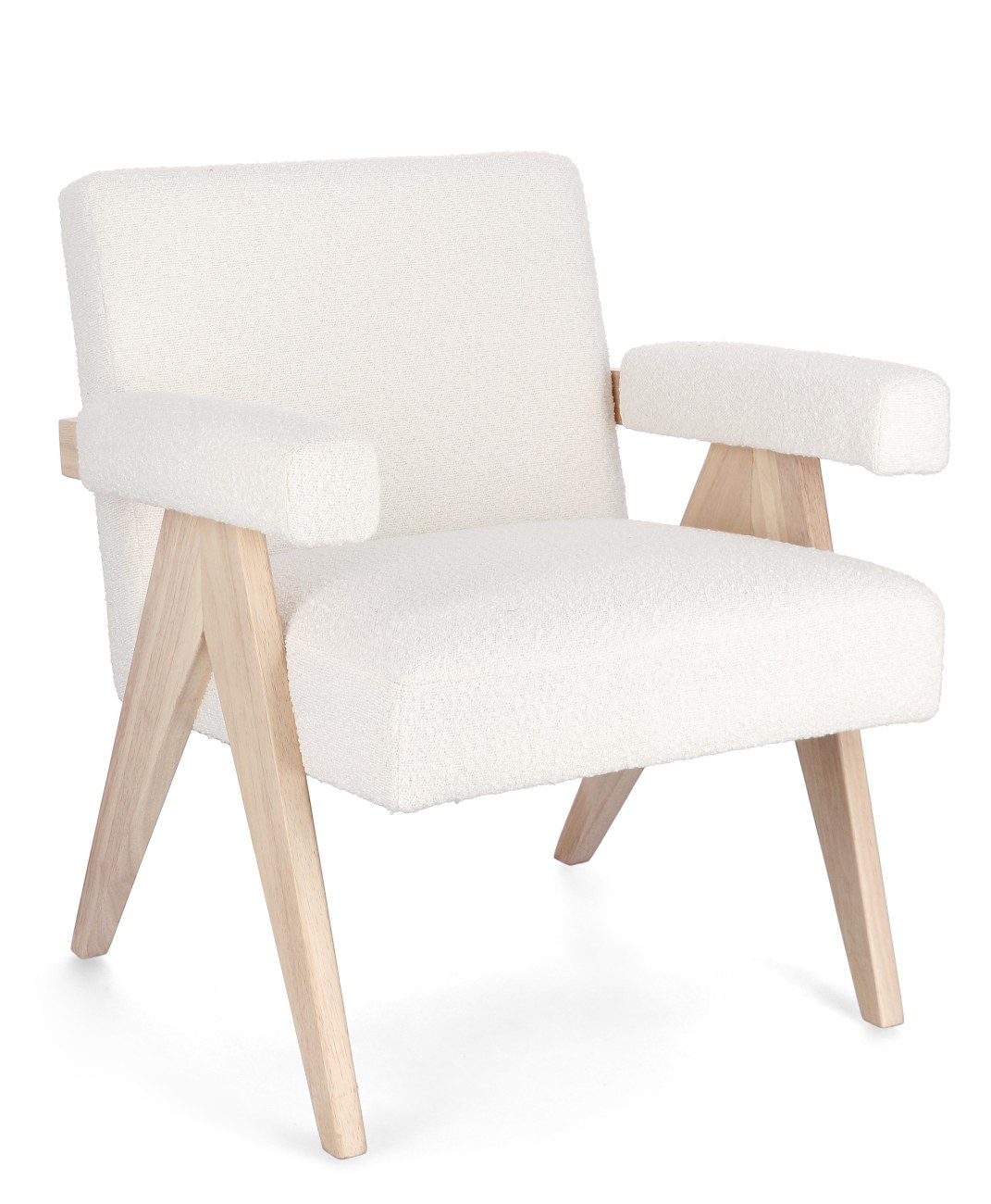 Sessel Faiza aus Stoff, Weiß Sessel Faiza aus Stoff, Weiß
