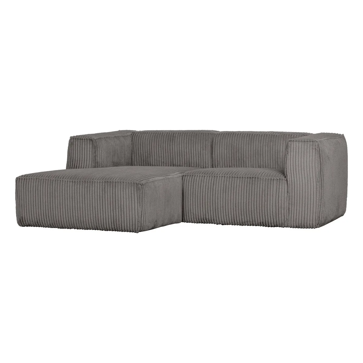 Ecksofa Chaiselongue Bean - Cordbezug Grau, Links