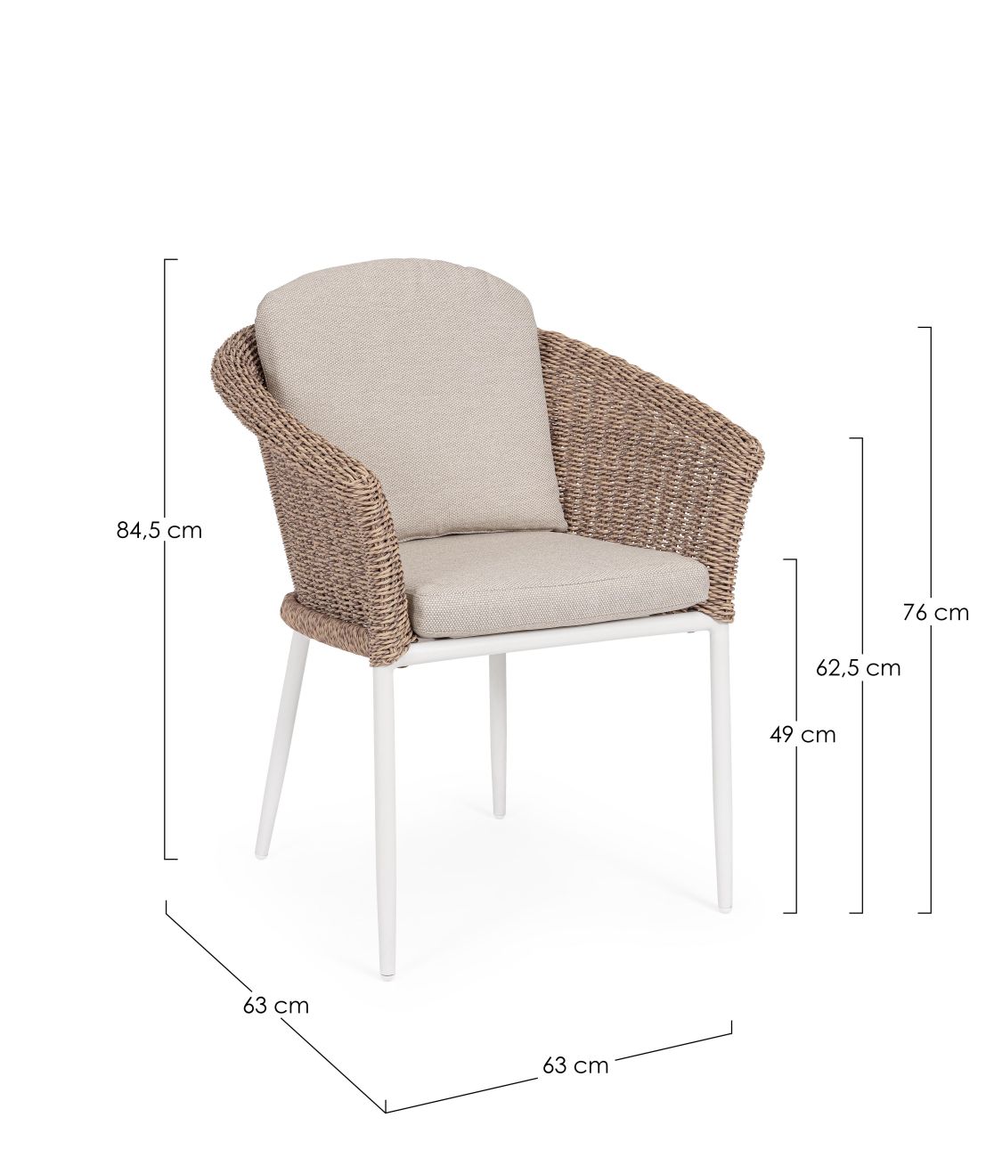 Gartenstuhl Oceana aus Aluminium, Natur