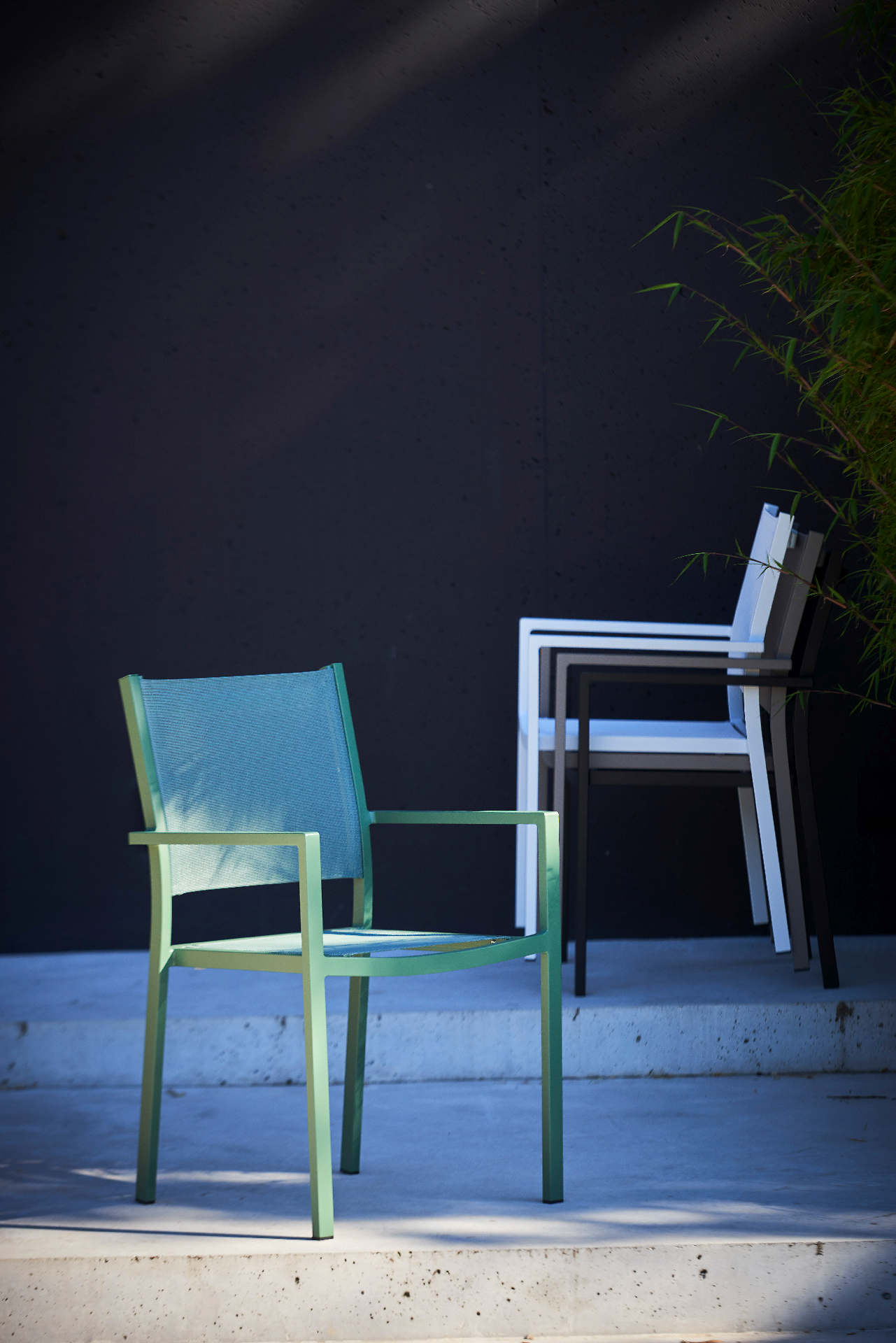 JanKurtz Gartenstuhl Gartensessel Aria Armlehne Textilene Aluminium stapelbar