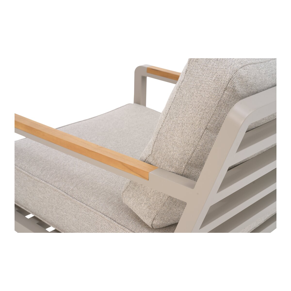 Garten-Sitzgruppe Nova, Khaki/Greige - Aluminium & wasserabweisender Stoff