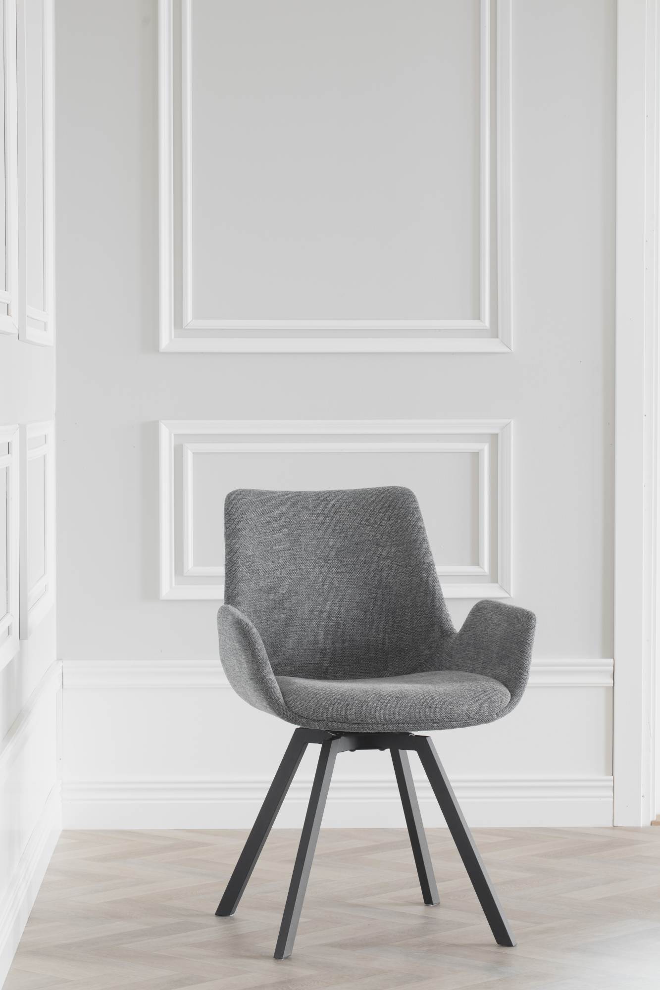 Edles Möbelstück: Stuhl Norwell 2er Set mit Drehfunktion, Grau für stilvolle Einrichtung.