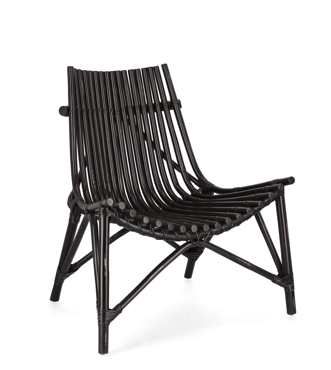 Sessel Menendez aus Rattan, Schwarz Sessel Menendez aus Rattan, Schwarz