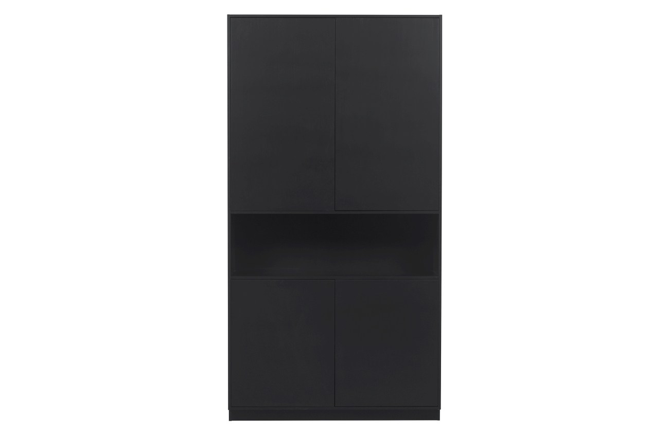 Schrank Fianca aus Kiefernholz, Schwarz