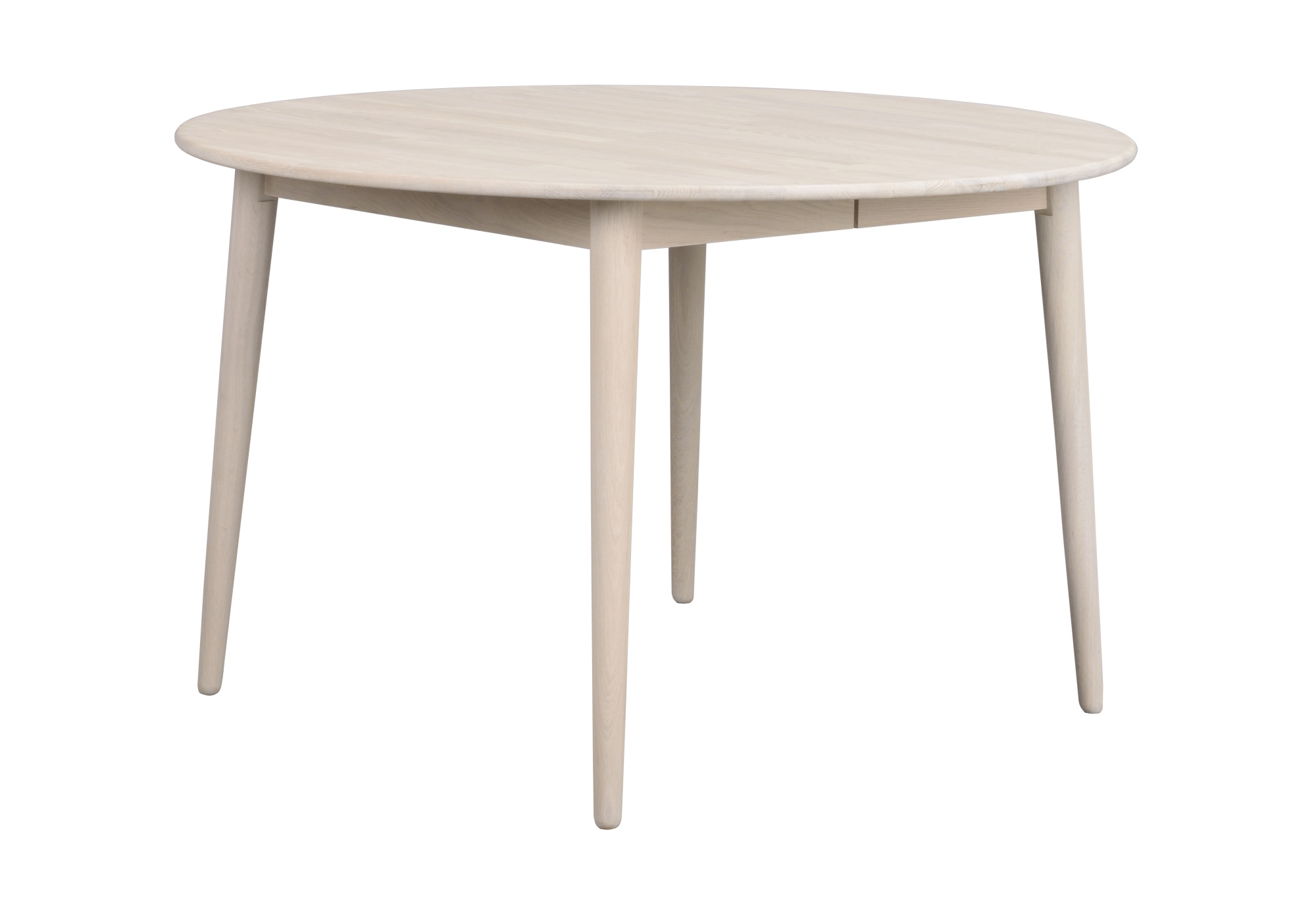 Komfortabel & schön – Ausziehtisch Tyler Rund 120/165cm, Eiche Weiß pigmentiert. Ausziehtisch Tyler Rund 120/165cm, Eiche Weiß pigmentiert