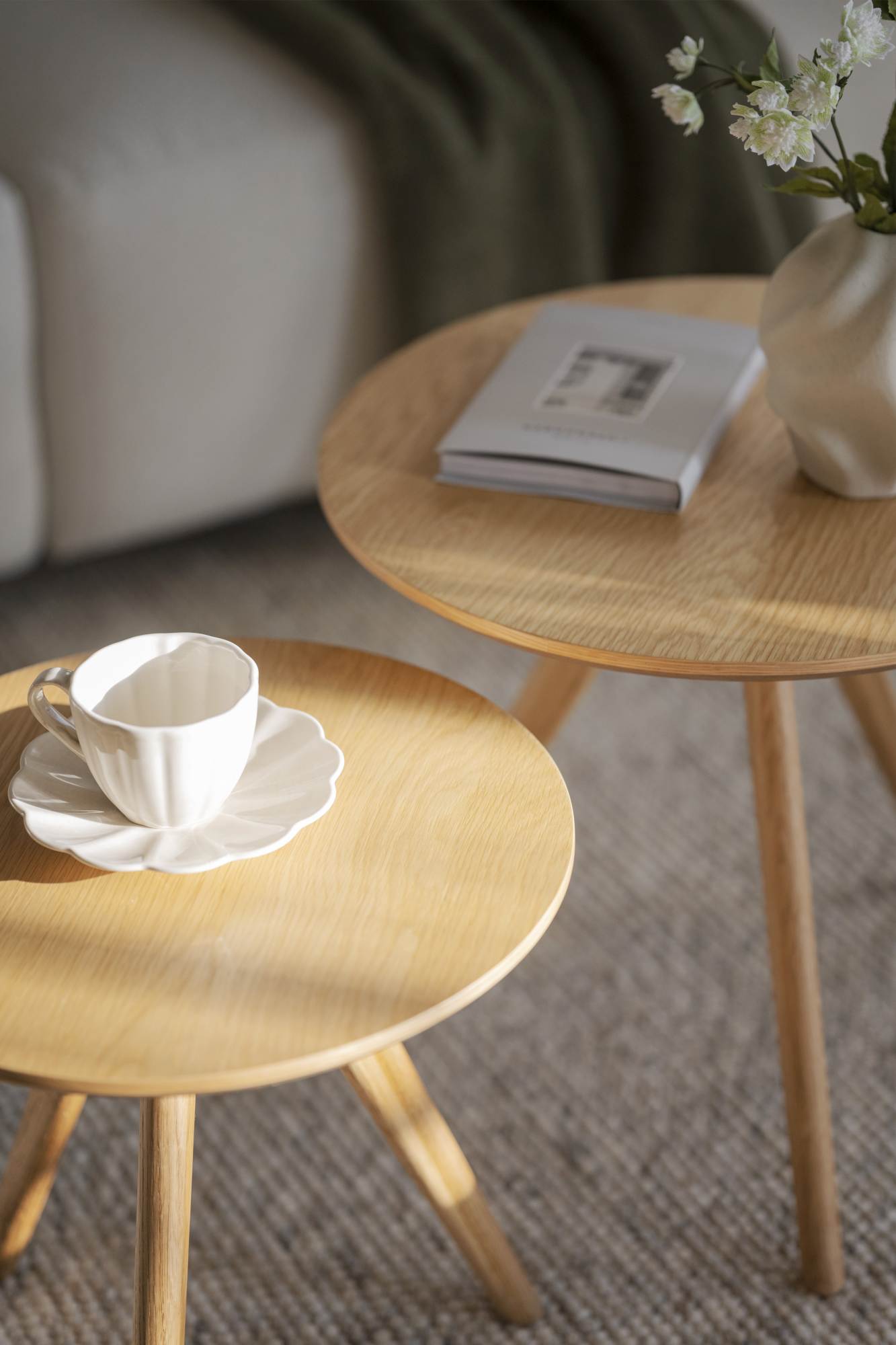 Beistelltisch Yumi 2er-Set, Natur – modernes Design trifft Komfort.