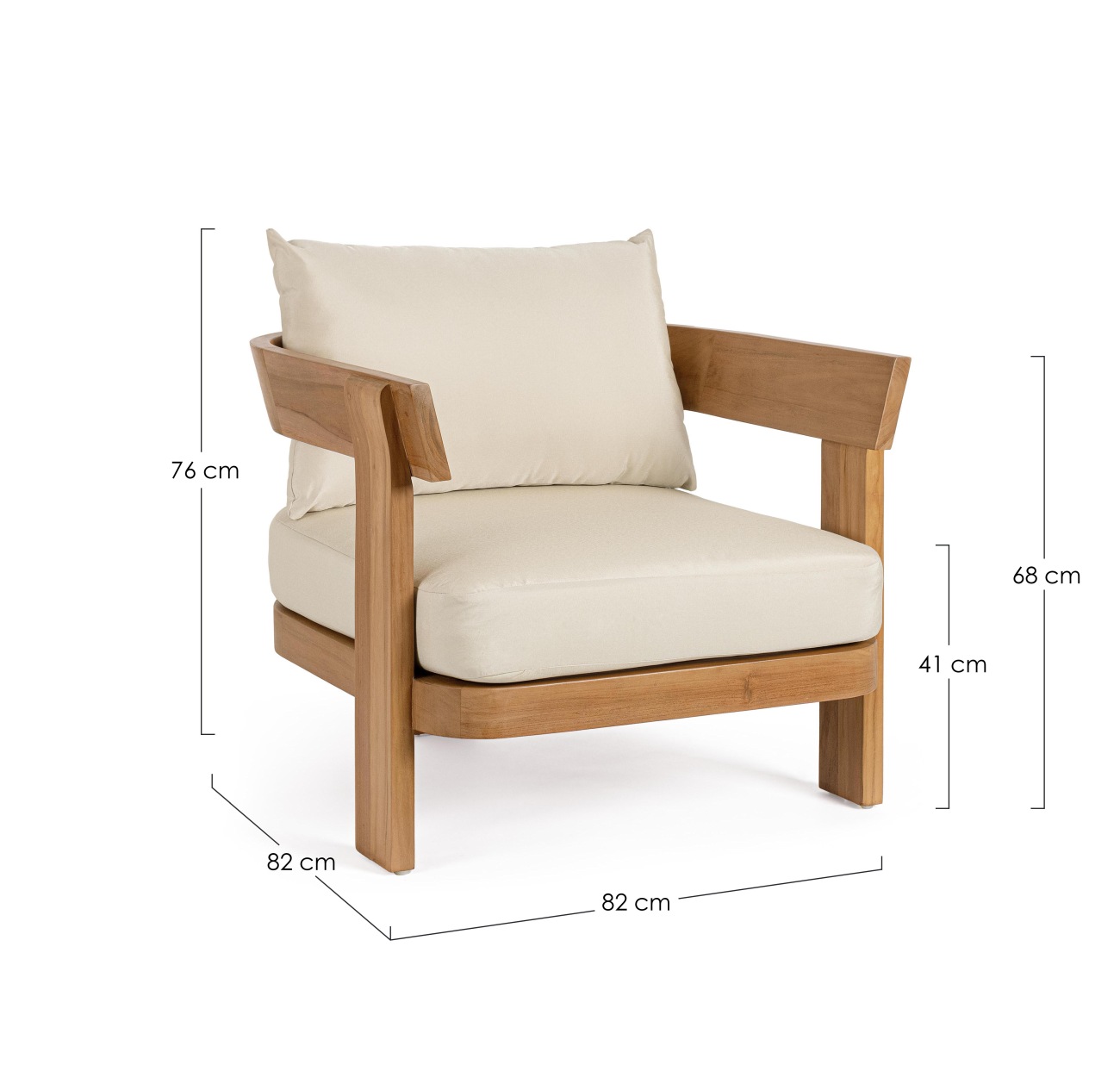 Gartensessel Evora aus Teakholz, Natur