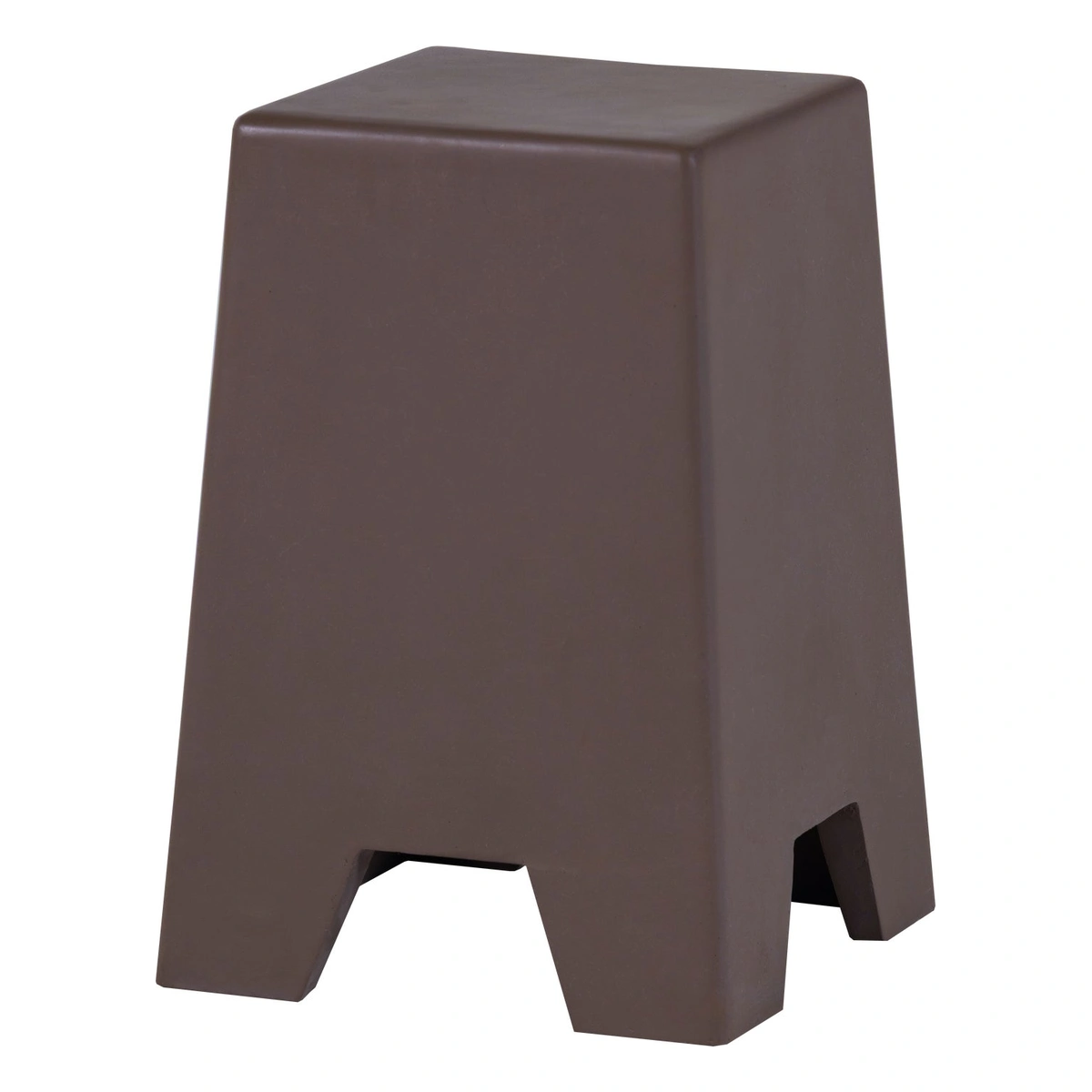 Beistelltisch Zina - Glasfaser Braun, Betonoptik, 36 x 36 cm