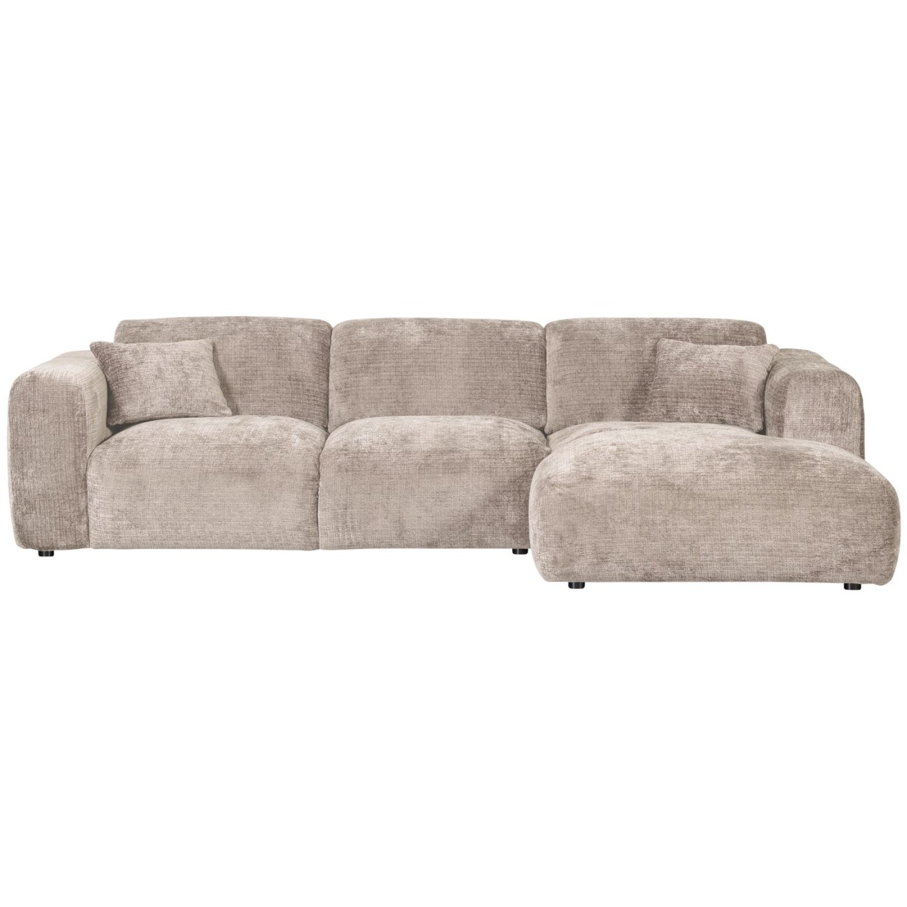 Chaiselongue Cloud aus Chenille-Stoff Rechts, Natur Chaiselongue Cloud aus Chenille-Stoff Rechts, Natur