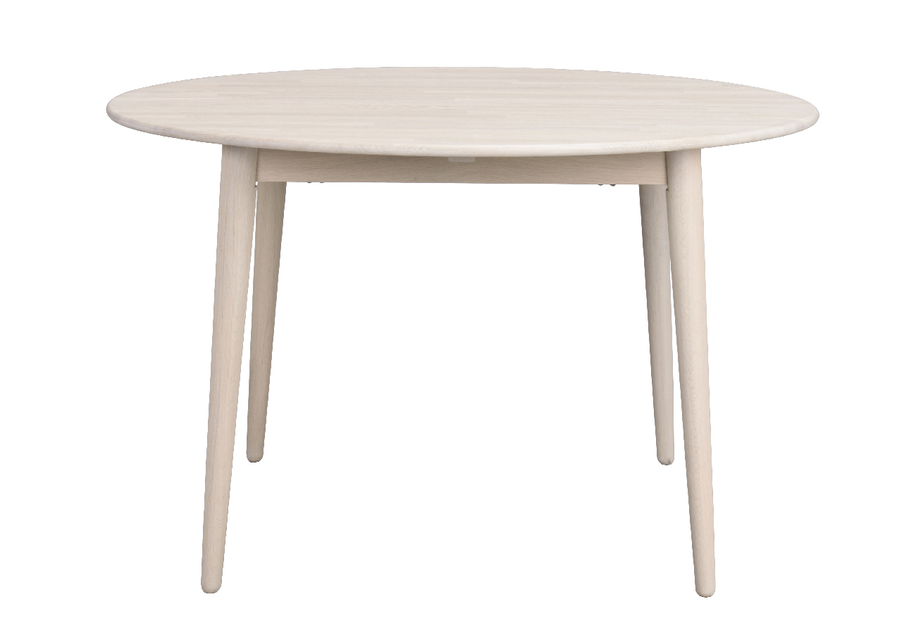 Ausziehtisch Tyler Rund 120/165cm, Eiche Weiß pigmentiert