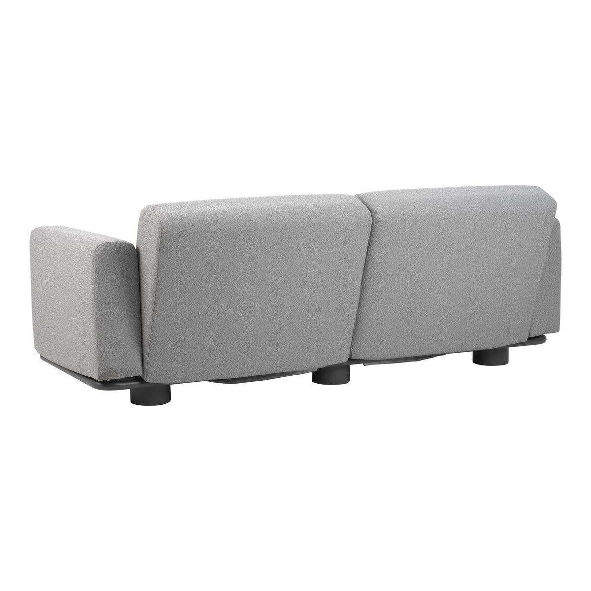 Gartensofa Bolster 2,5-Sitzer, Aluminium & Teddy-Stoff, Grau