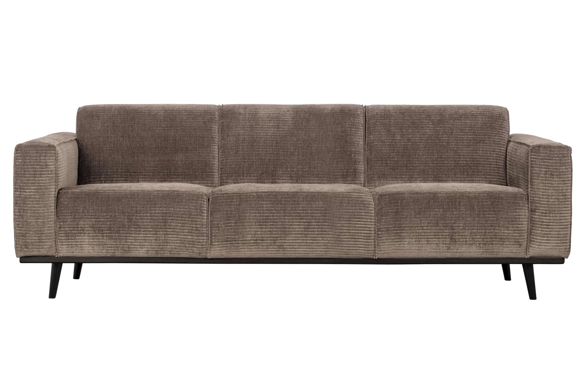 Das Sofa Statement überzeugt mit seinem modernen Design. Gefertigt wurde es aus gewebten Jacquard, welches einen Taupe Farbton besitzen. Das Gestell ist aus Birkenholz und hat eine schwarze Farbe. Das Sofa hat eine Breite von 230 cm.
