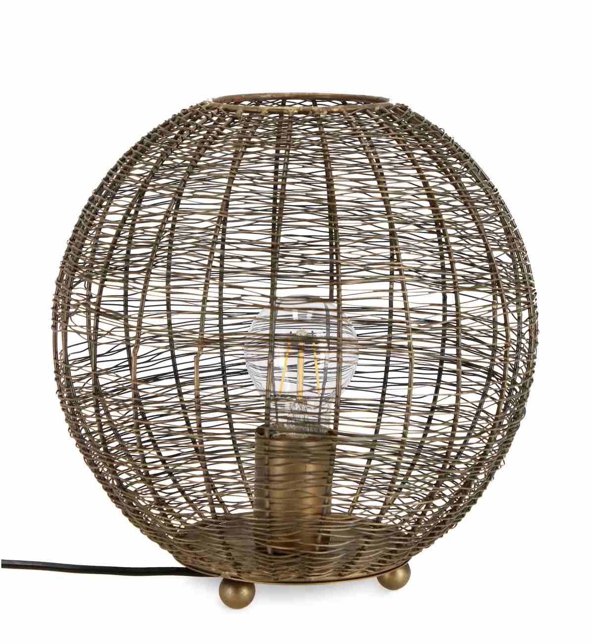 Tischleuchte Inay Rund aus Metall, Gold Tischleuchte Inay Rund aus Metall, Gold