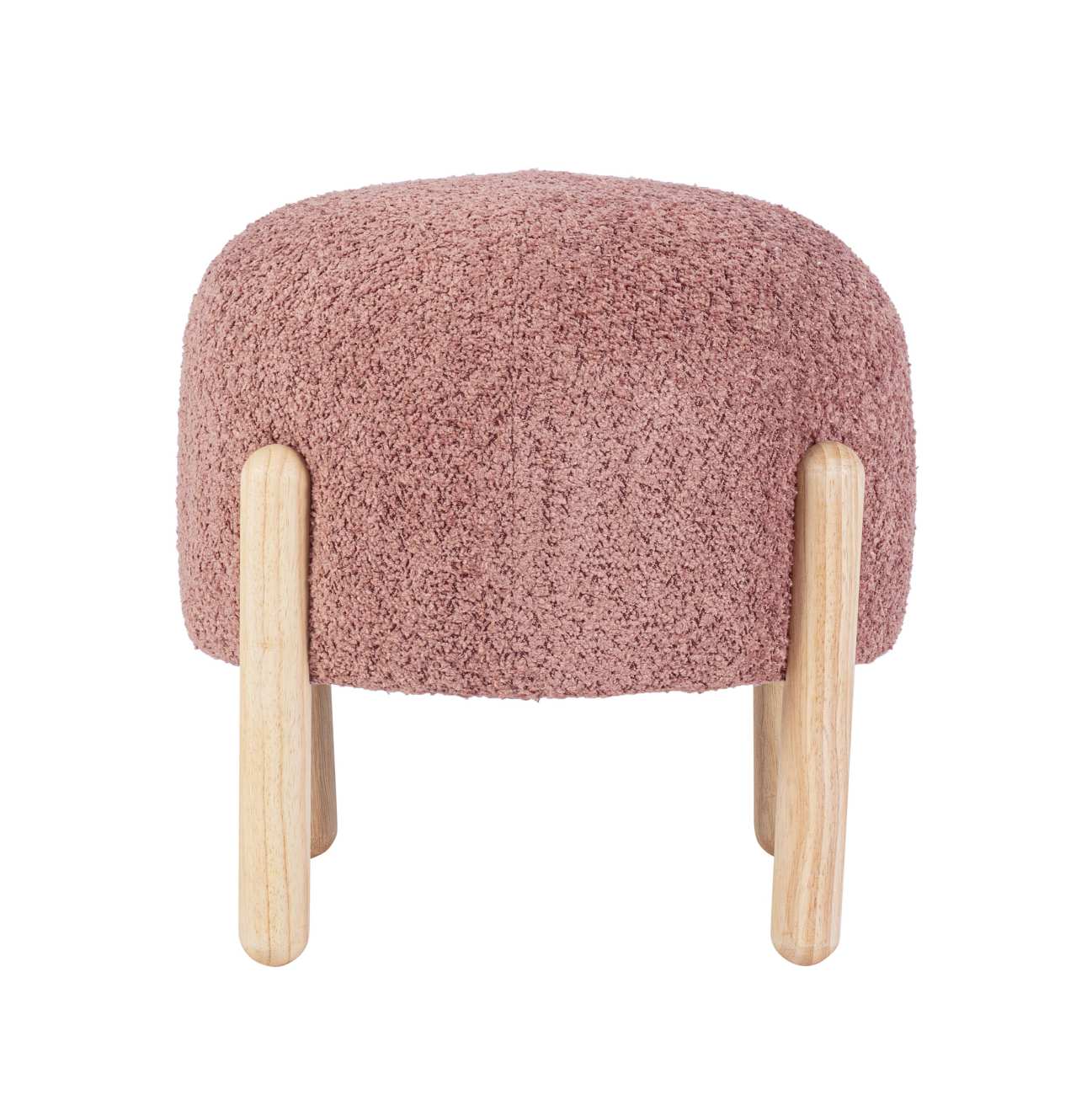 Hocker Dayla aus Boucle-Stoff, Rot