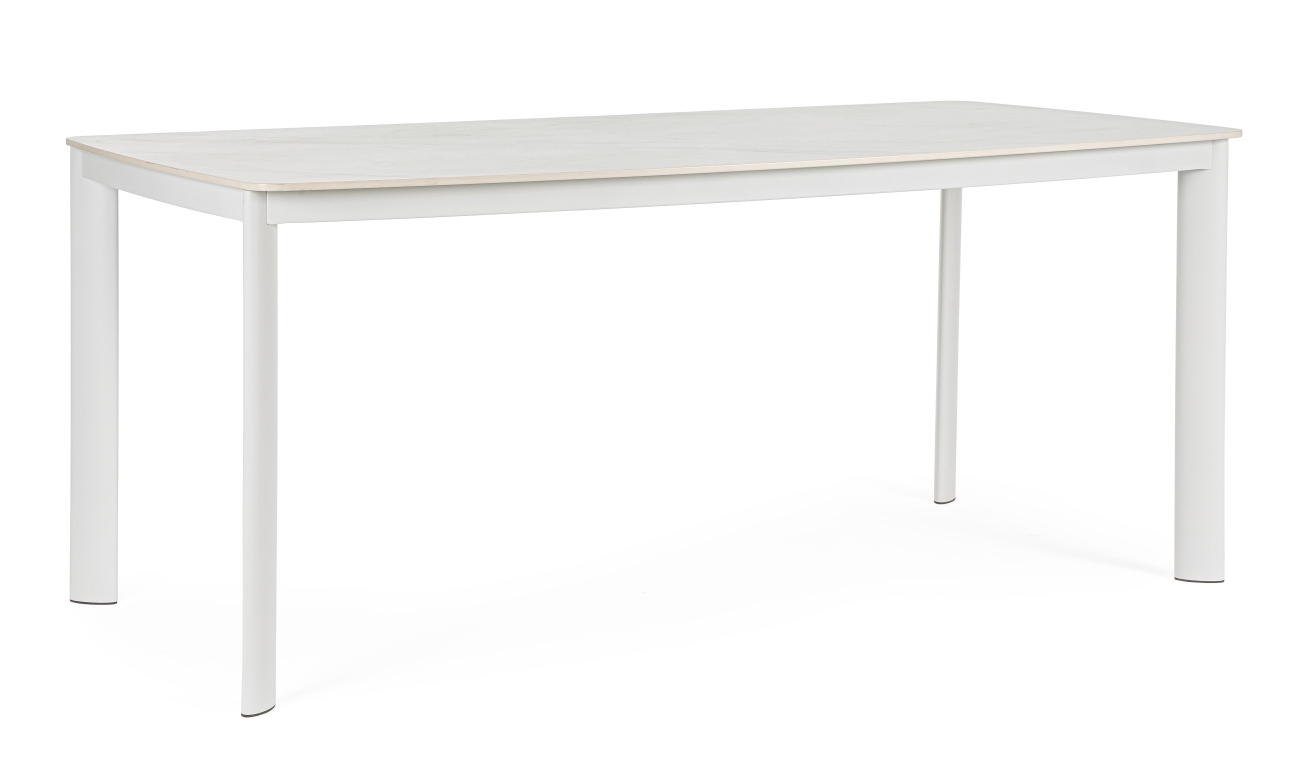 Gartenesstisch Alcora aus Aluminium 180x90 cm, Weiß Gartenesstisch Alcora aus Aluminium 180x90 cm, Weiß