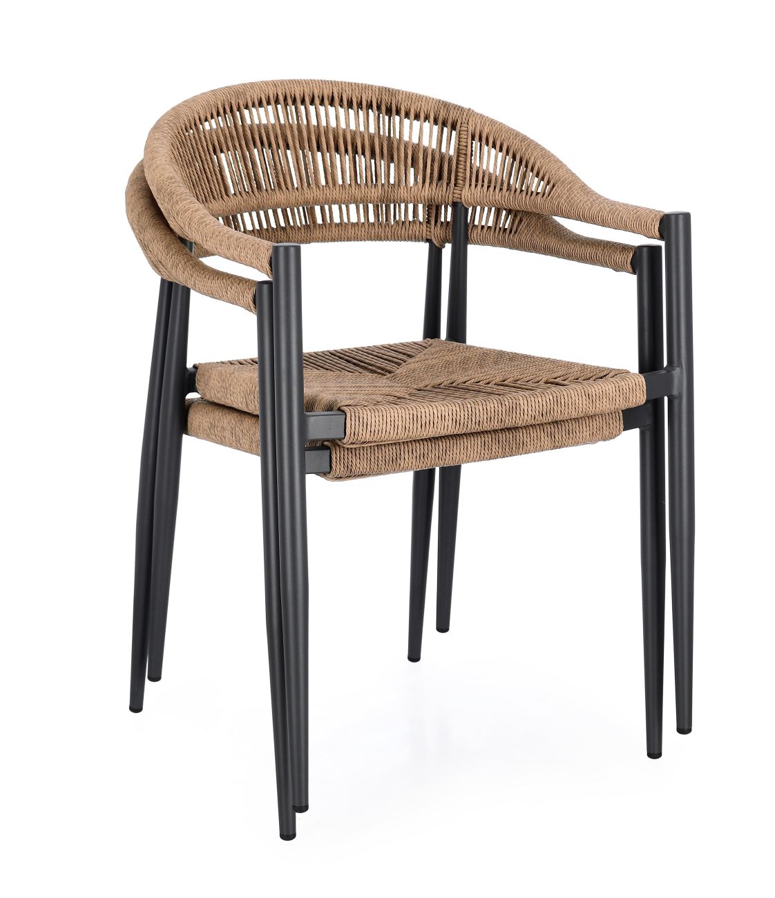 Gartenstuhl Jandia aus Aluminium, Anthrazit / Natur