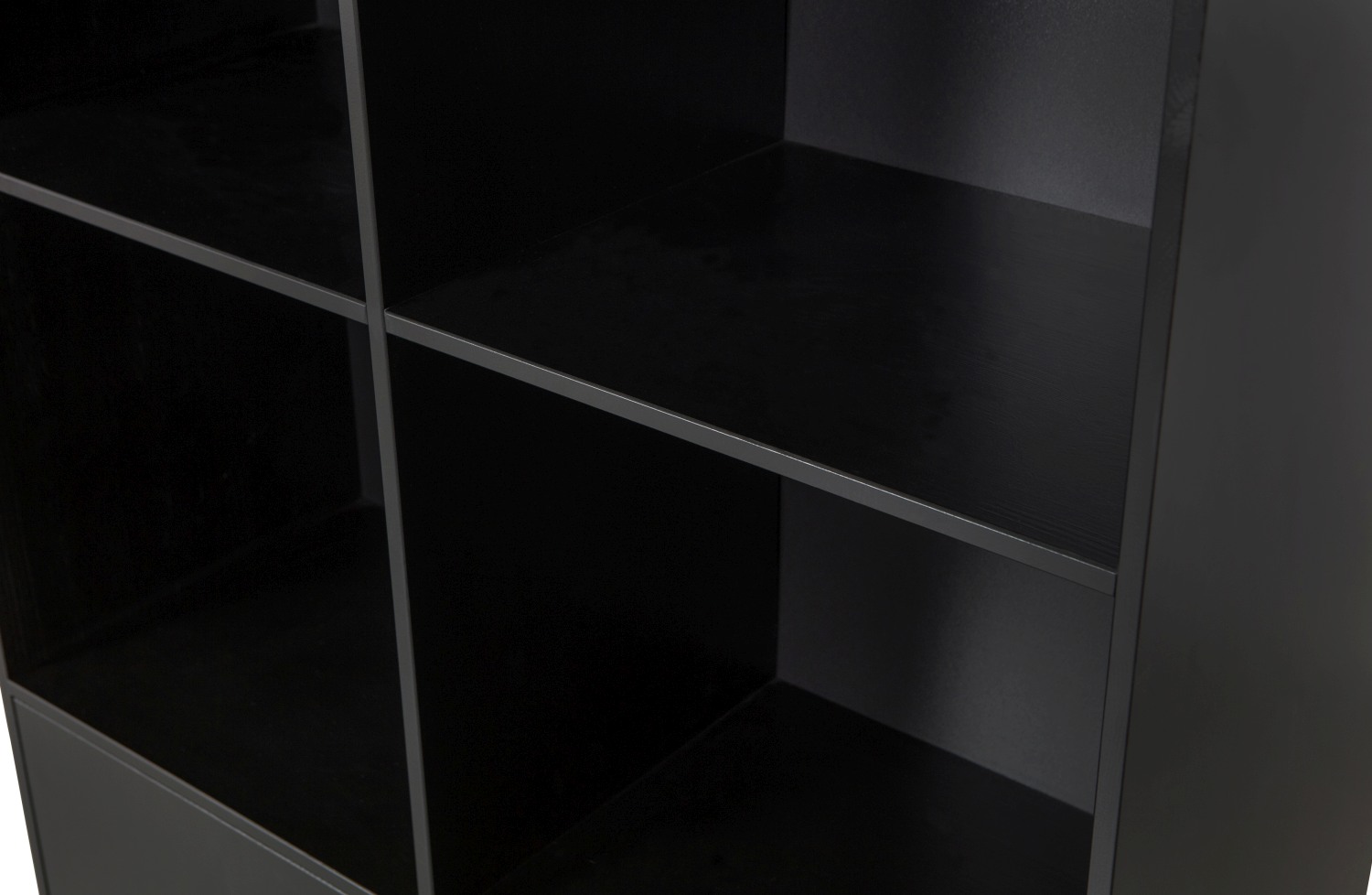 Schrank Xam Offen aus Kiefernholz, Schwarz