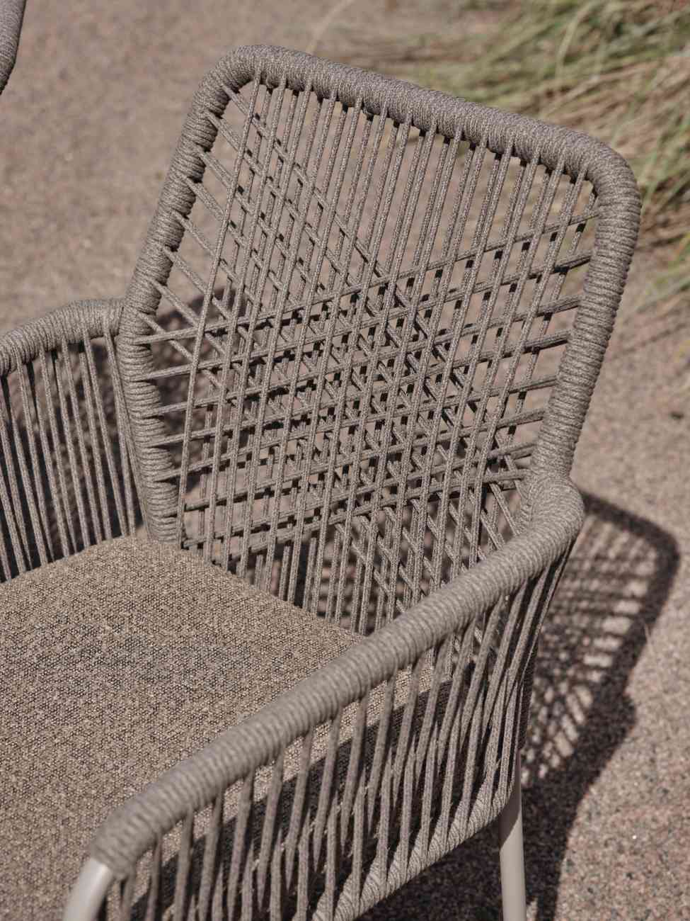 Gartenstuhl Vira mit Kissen, Braun / Taupe