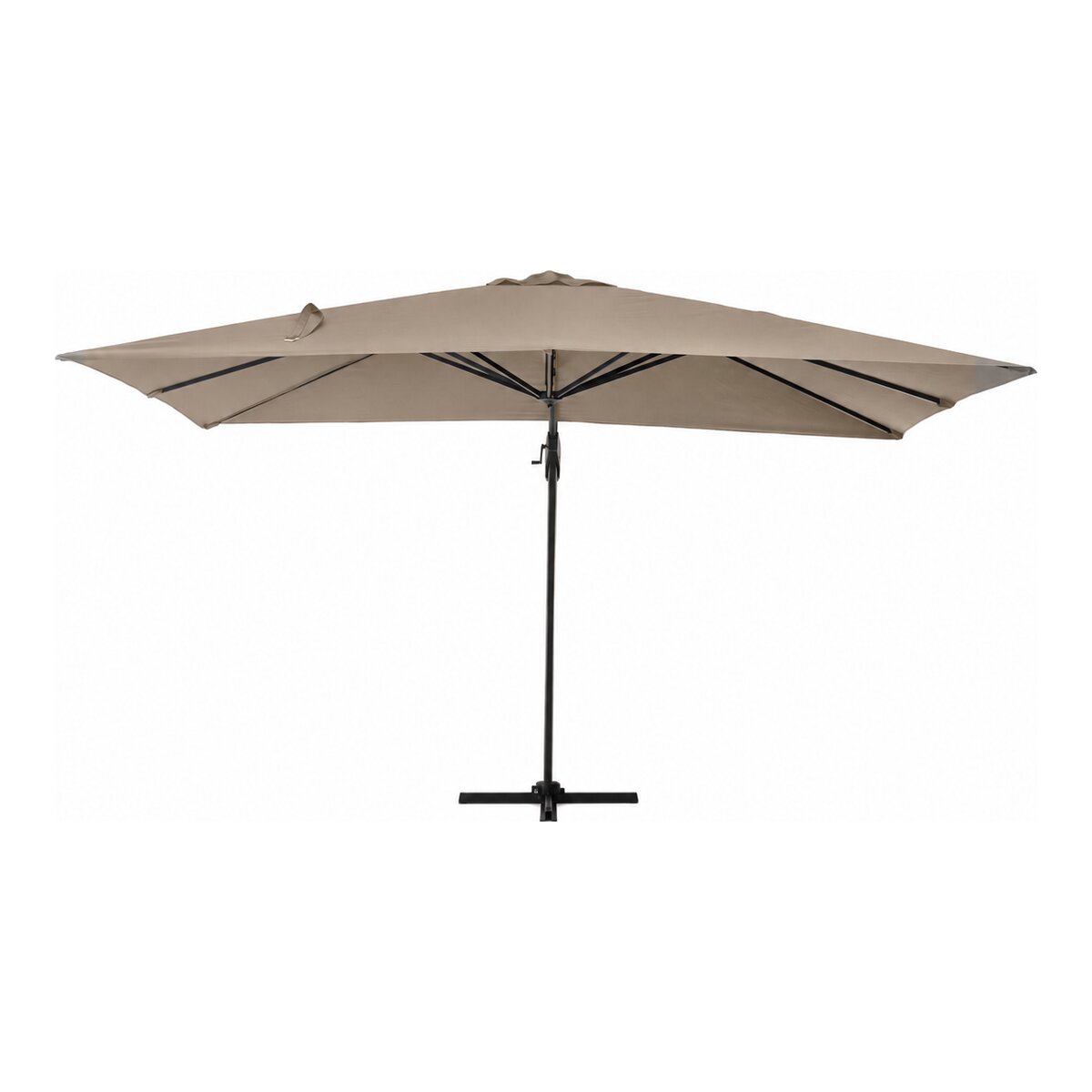 Ampelschirm Porto - Aluminium Anthrazit, Polyester-Stoff Taupe, 3x4 m
