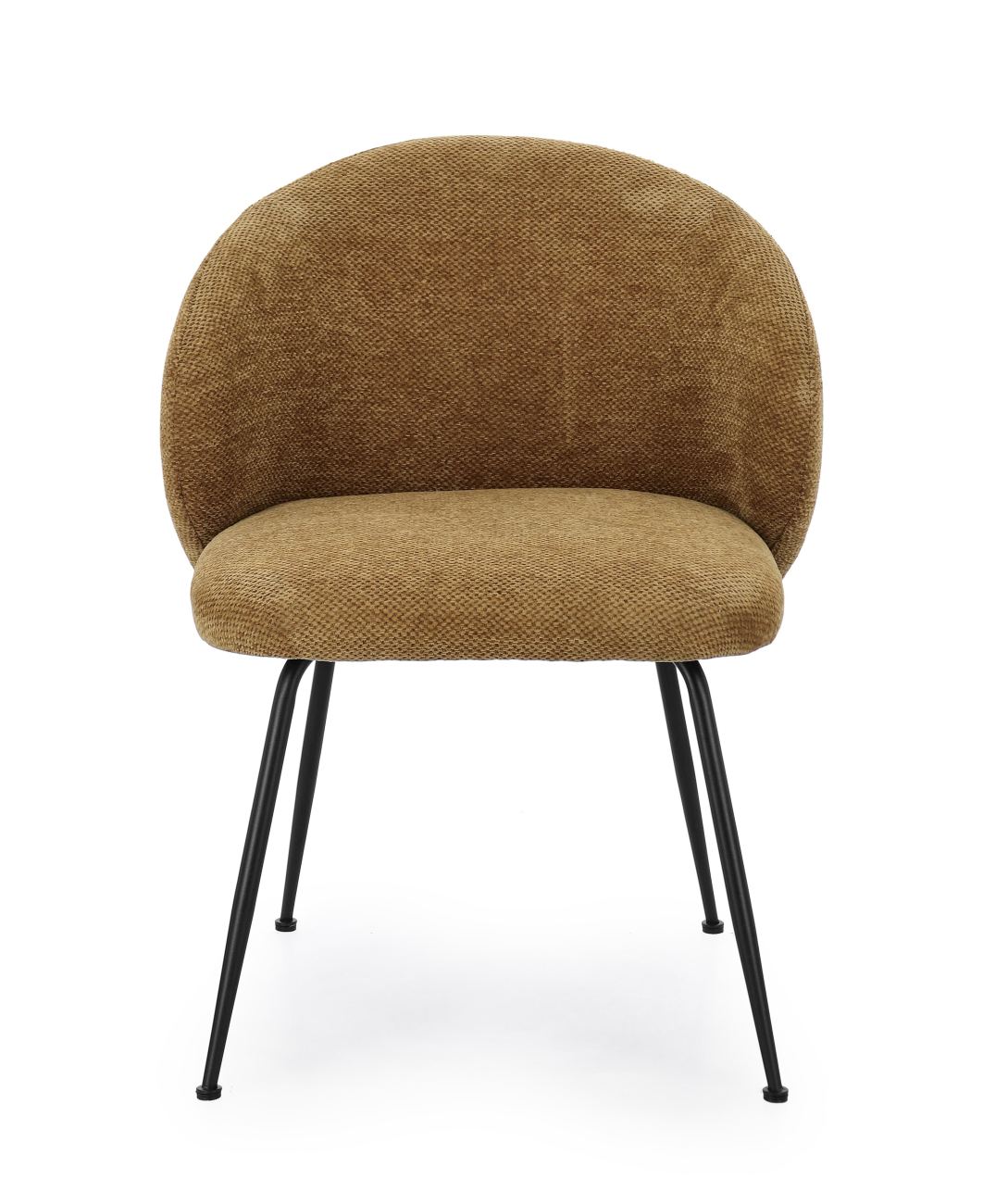 Esszimmerstuhl Gesien aus Chenille-Stoff, Ocker