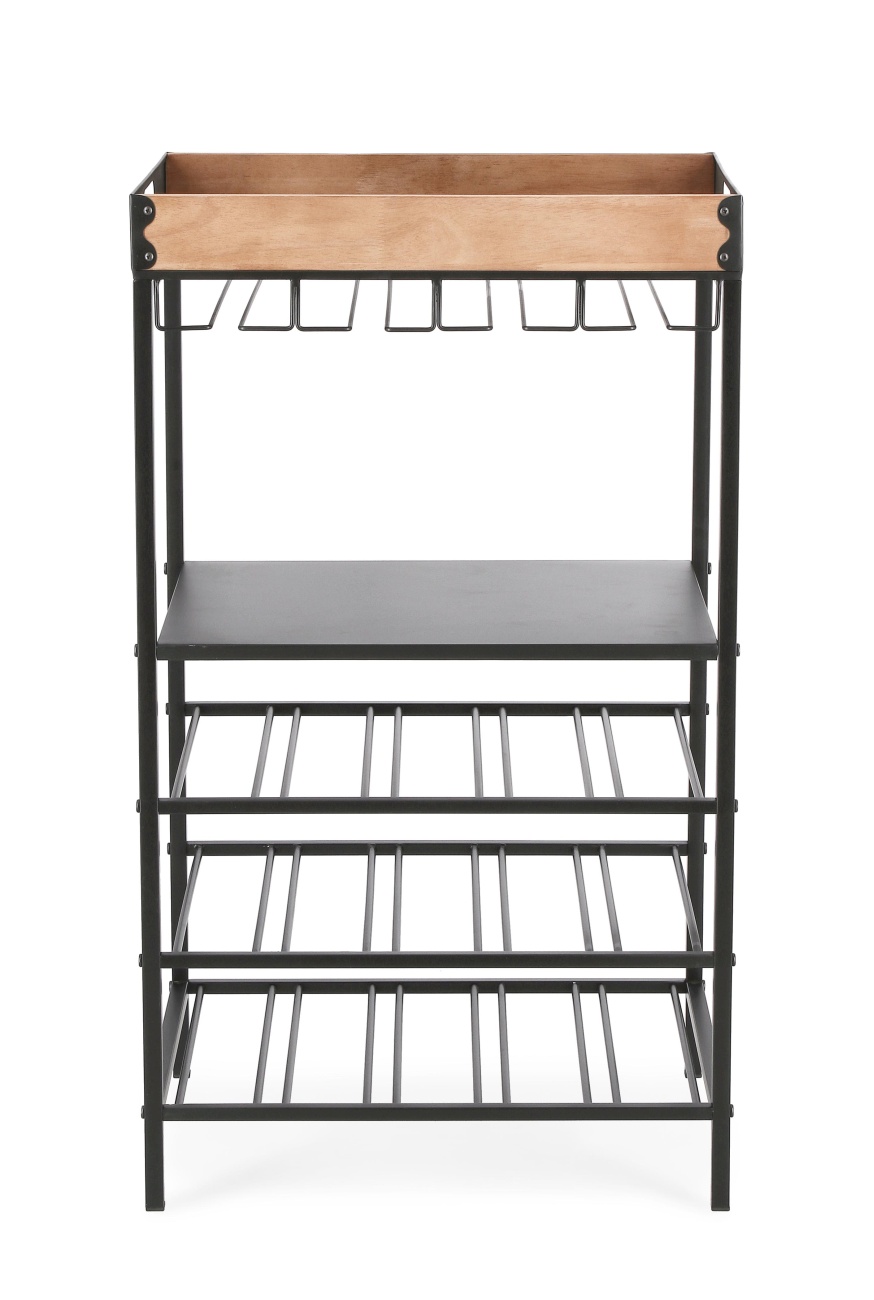 Weinregal Isaac aus Metall, Schwarz