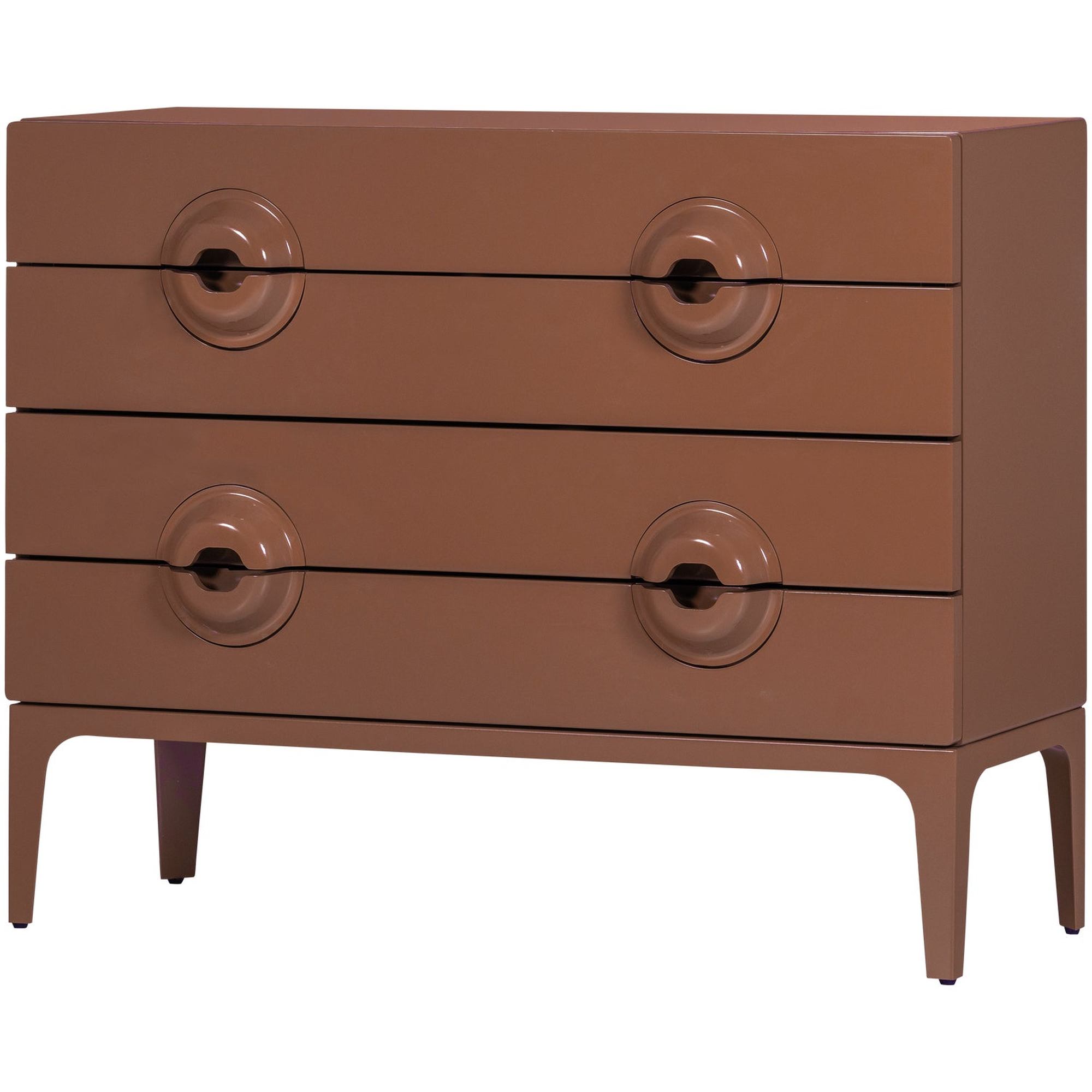 Kommode Merge Altrosa - moderner aus Eukalyptusholz mit Metallbeinen, 110 x 44 x 89 cm