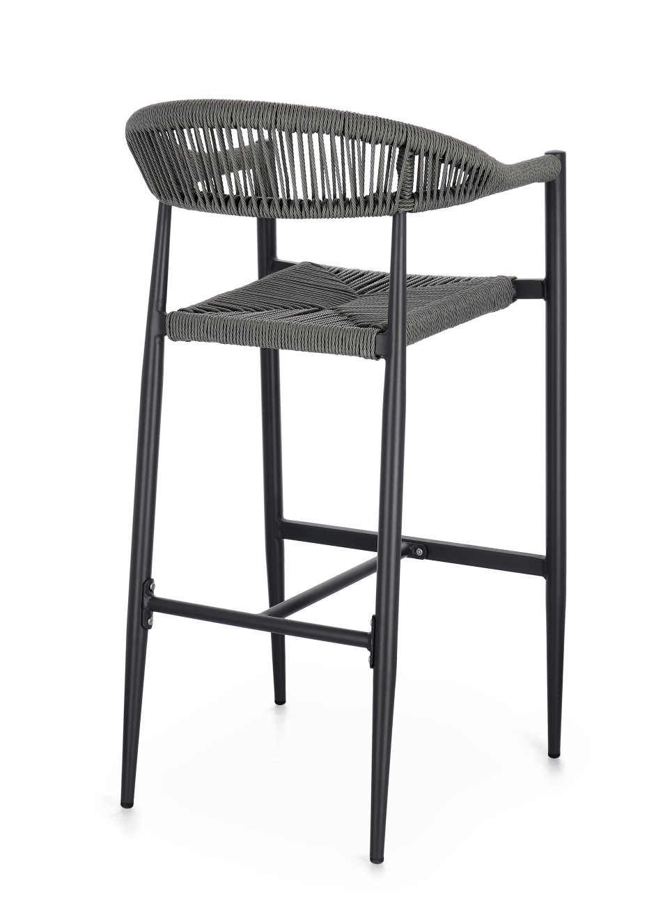 Gartenbarhocker Jandia aus Aluminium, Anthrazit / Grau