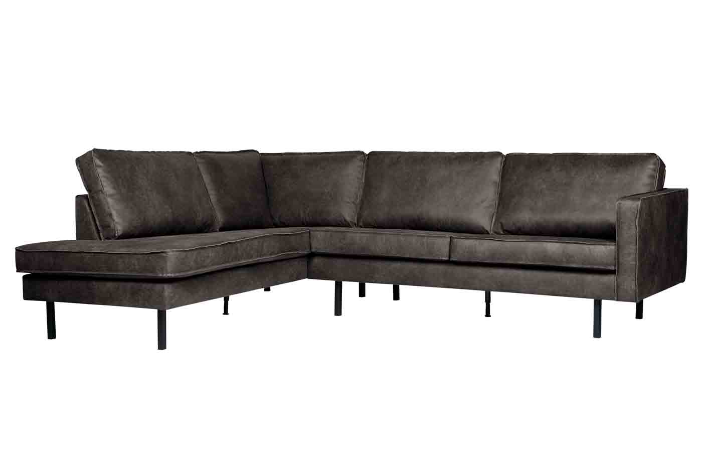 Rodeo Ecksofa Eco-Leder, links Schwarz Rodeo Ecksofa Lederoptik, links Schwarz
