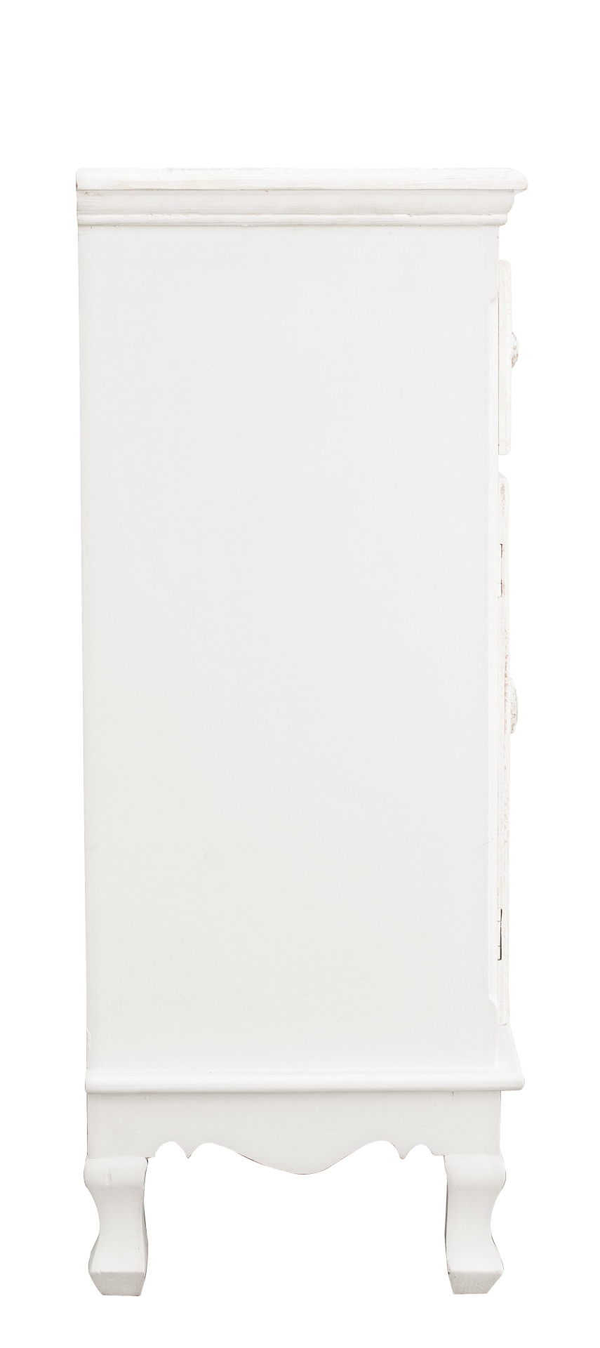 Die Kommode Clorinne überzeugt mit ihrem klassischen Design. Gefertigt wurde sie aus MDF, welches einen weißen Farbton besitzt. Das Gestell ist auch aus MDF. Die Kommode verfügt über zwei Türen und eine Schublade. Die Breite beträgt 60 cm.