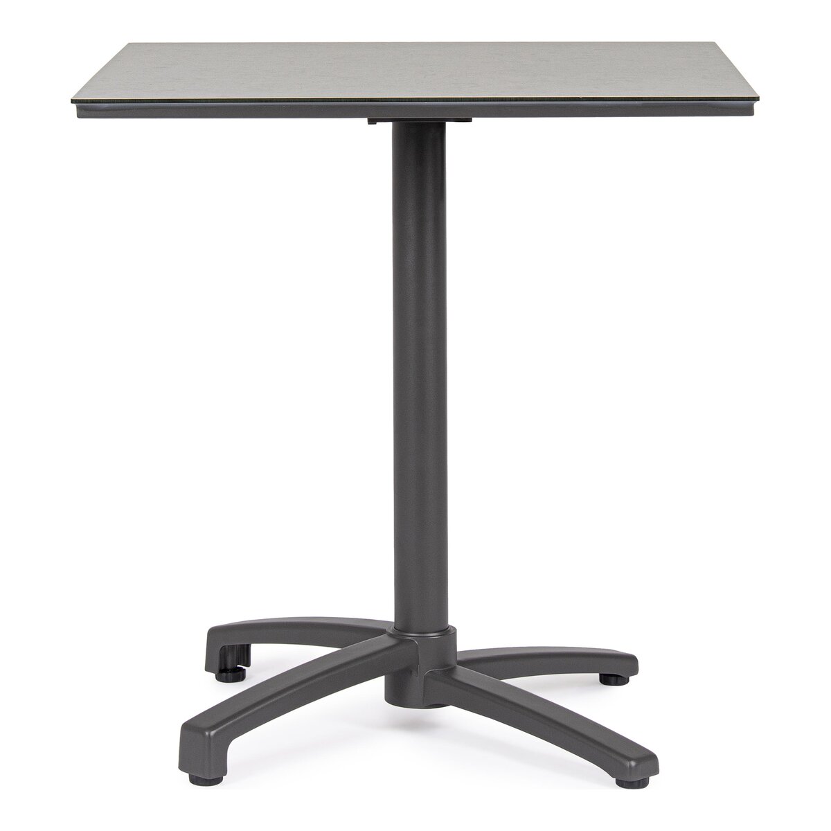 Garten-Bistrotisch Claret - Aluminium Anthrazit, HPL Grau Hell, 70 x 70 cm
