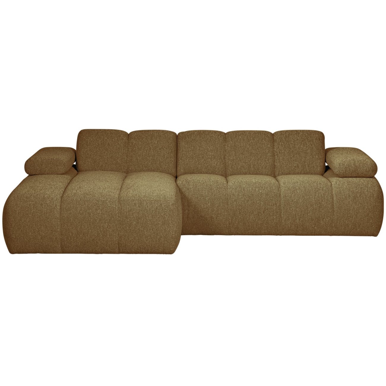 Chaiselongue Mojo aus Boucle-Stoff Links, Gelb/Braun Chaiselongue Mojo aus Boucle-Stoff Links, Gelb/Braun