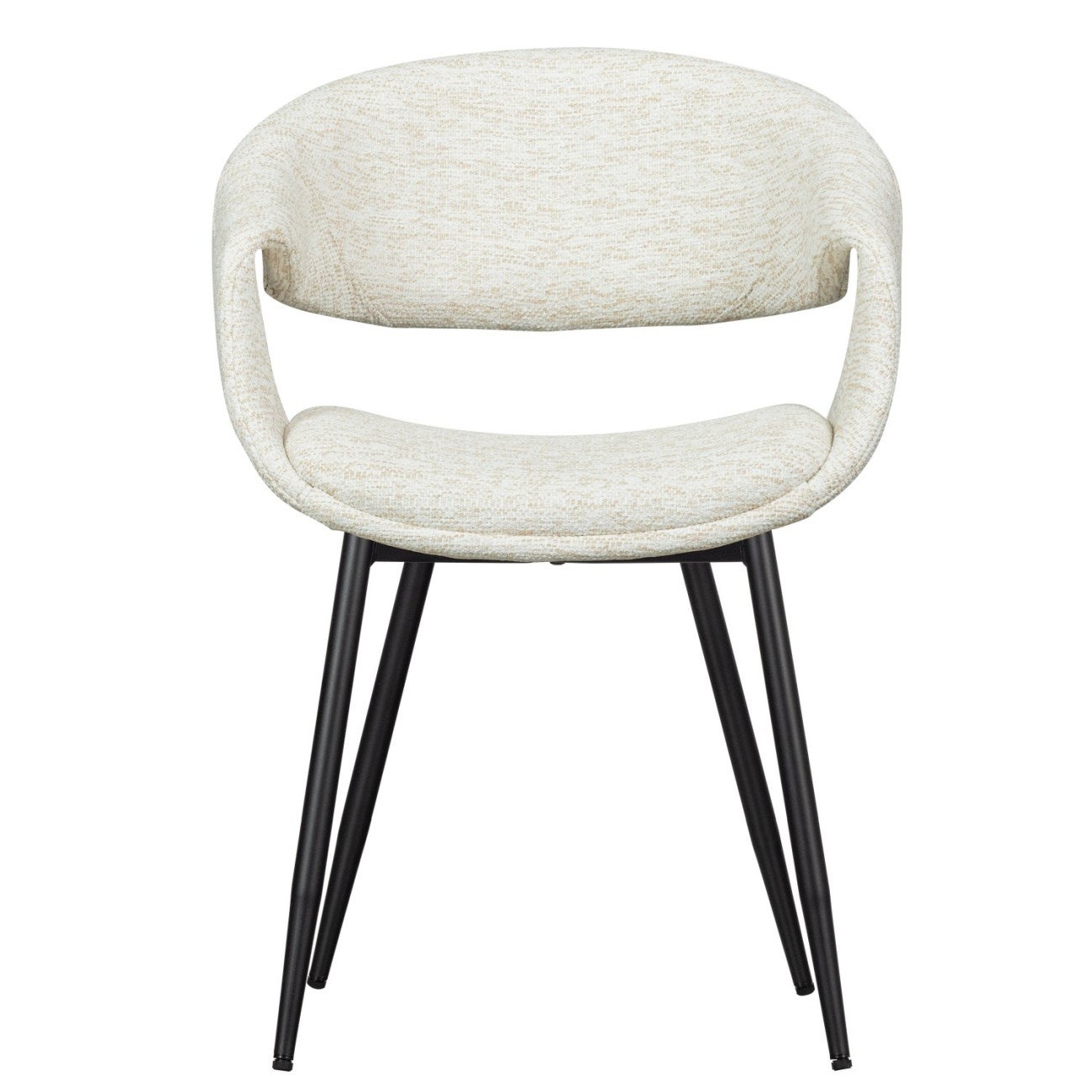 Esszimmerstuhl Yossi aus Webstoff, Natur / Schwarz