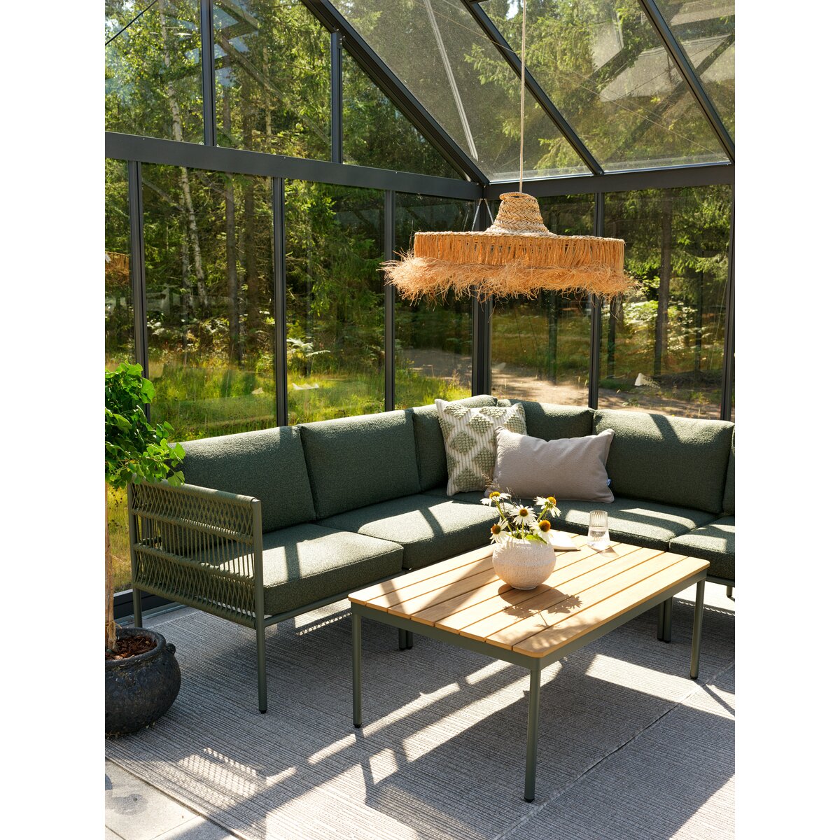 Gartencouchtisch Reno - Aluminium & Polywood, 110x70 cm, Nordic Green